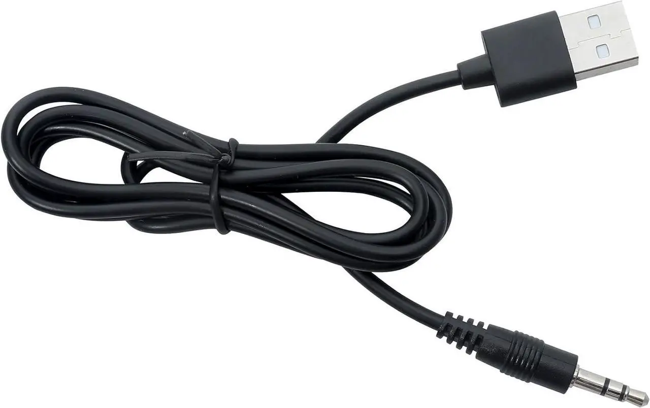 Main image of 3.5mm Male AUX Audio Jack Cable to USB 2.0 Adapter Cord Wireless Bluetooth Headphones Rechargeable Earmuff Replacement Charging Cable Black