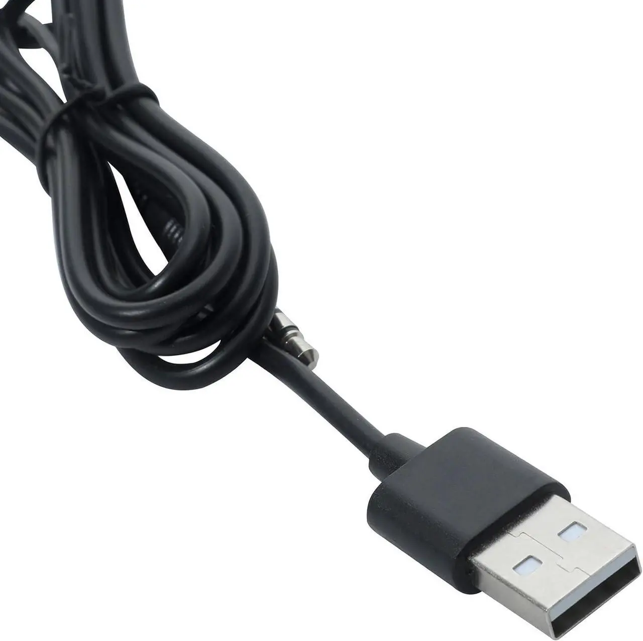 Alt view image 2 of 7 - 3.5mm Male AUX Audio Jack Cable to USB 2.0 Adapter Cord Wireless Bluetooth Headphones Rechargeable Earmuff Replacement Charging Cable Black
