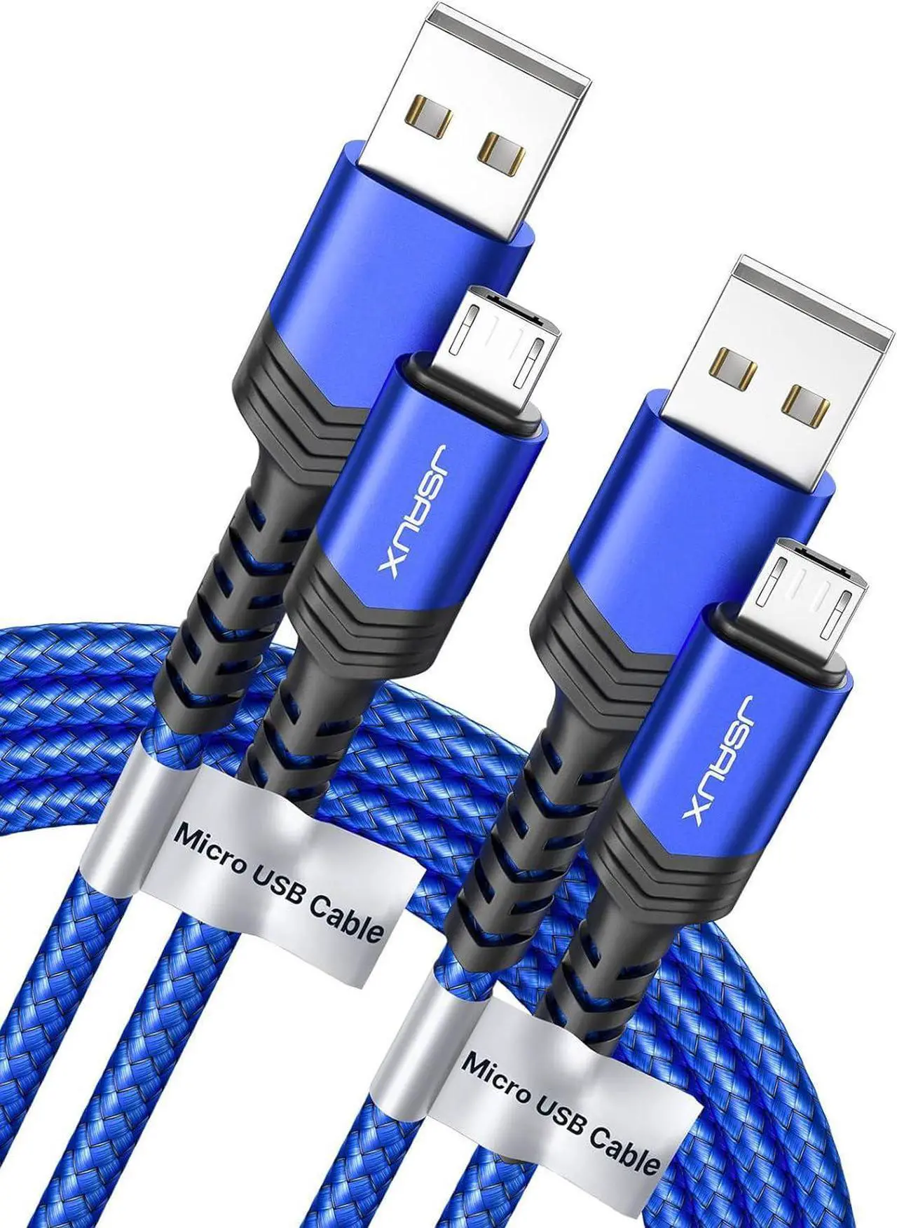 Main image of Micro USB Cable Android Charger (2-Pack 6.6FT) Kindle Charger Cord Replacement Nylon Braided USB Micro Charging Cable Compatible with Galaxy S7 S6 J7 Edge Note 5 Kindle MP3-Blue