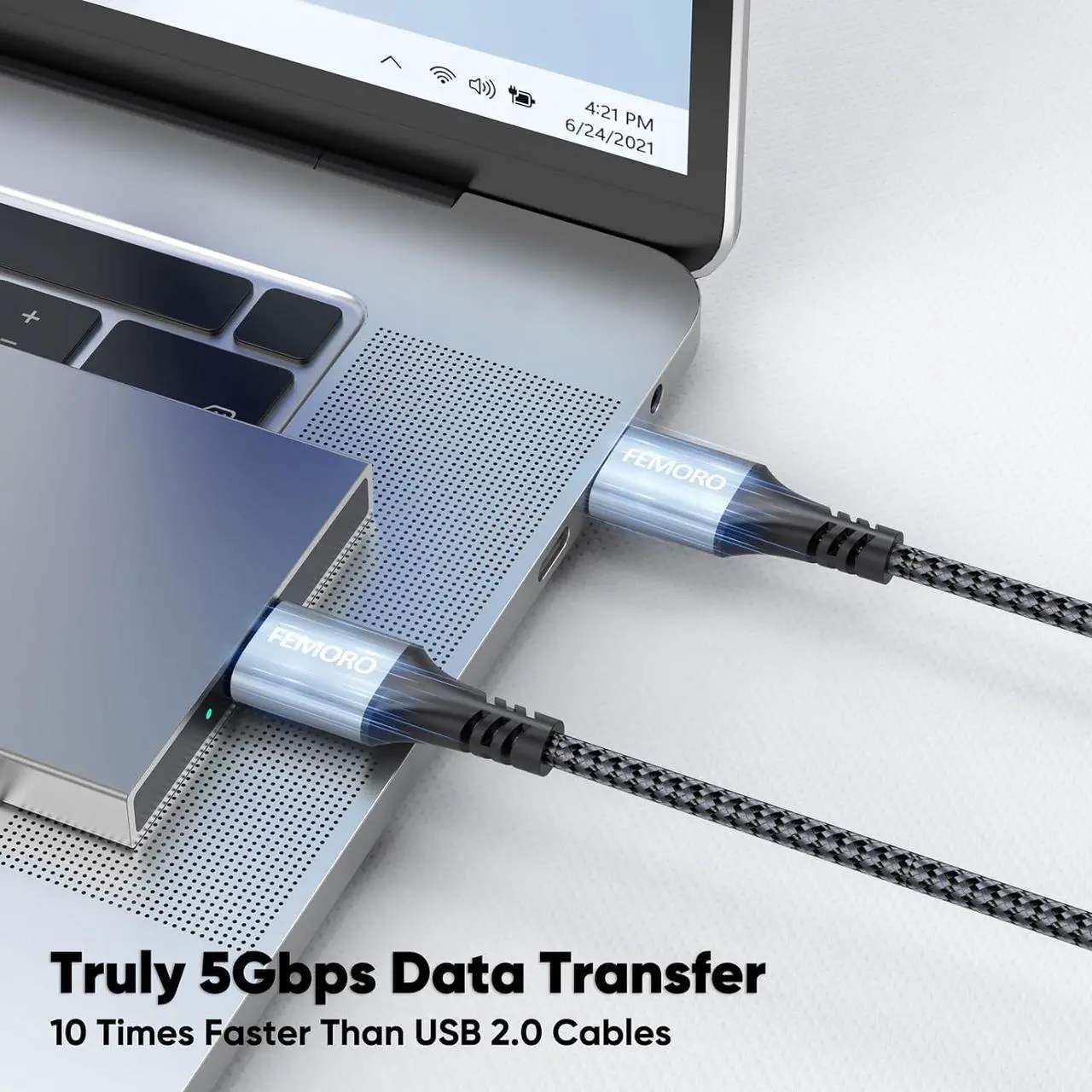 Alt view image 2 of 7 - USB A to USB A Cable 1ft 2 Pack 5Gbps Data Transfer & 60W Fast Charging USB3.0 Male to Male Double Sided Cord for PC Hard Disk Drive Laptop DVD Player Monitor