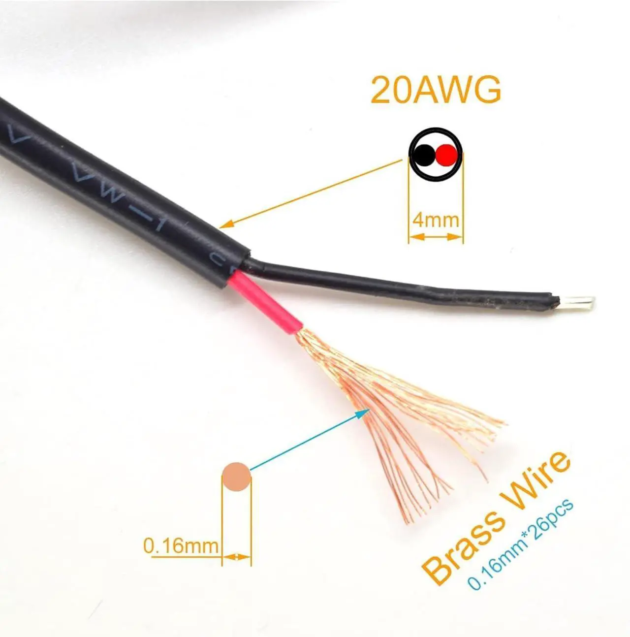 Alt view image 4 of 7 - 2pcs 1M/3.3Ft 20AWG USB 2.0 Male Plug 2pin Wire DIY Pigtail Cable 5V 5A Black USB Power Cable