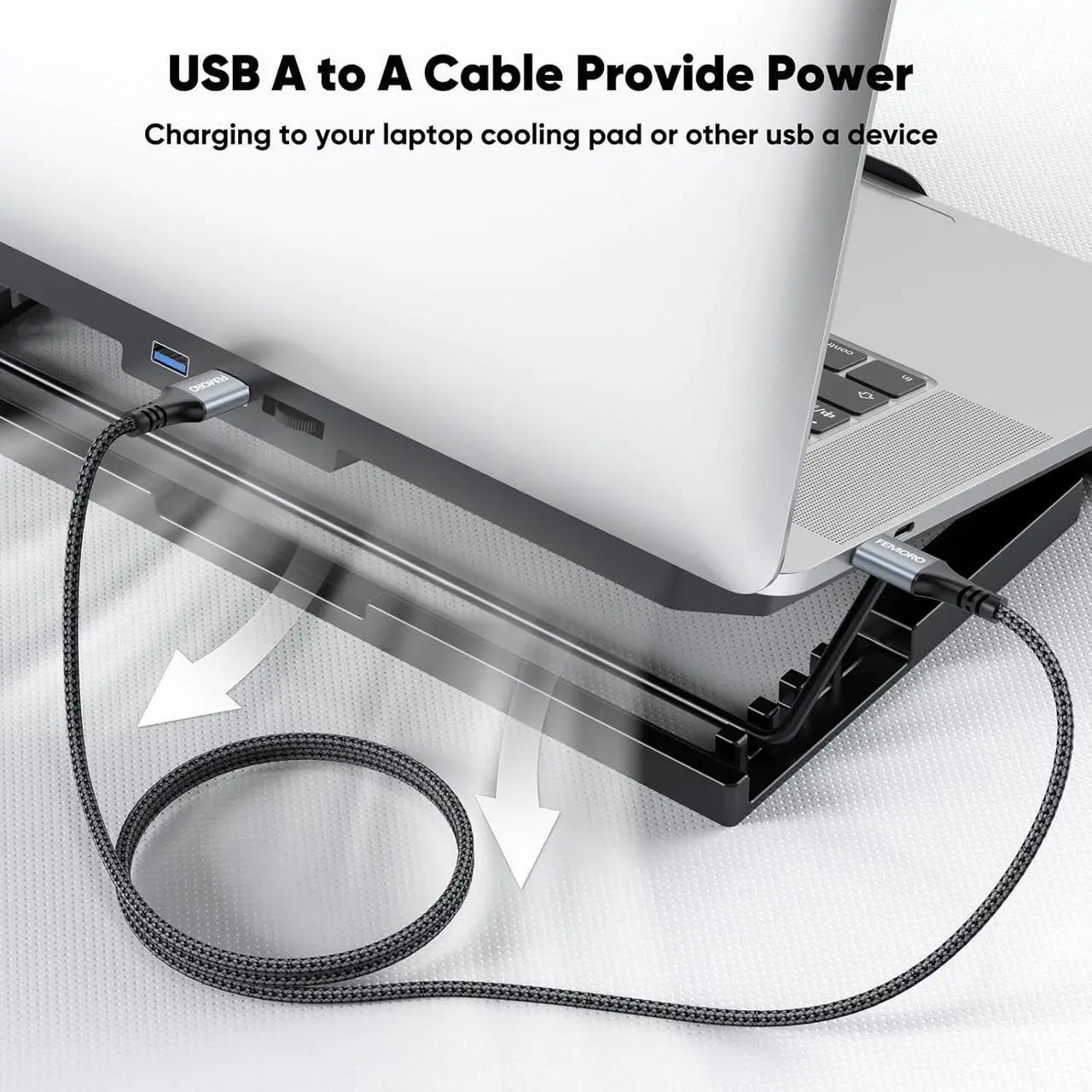Alt view image 3 of 7 - USB A to USB A Cable 1ft 2 Pack 5Gbps Data Transfer & 60W Fast Charging USB3.0 Male to Male Double Sided Cord for PC Hard Disk Drive Laptop DVD Player Monitor