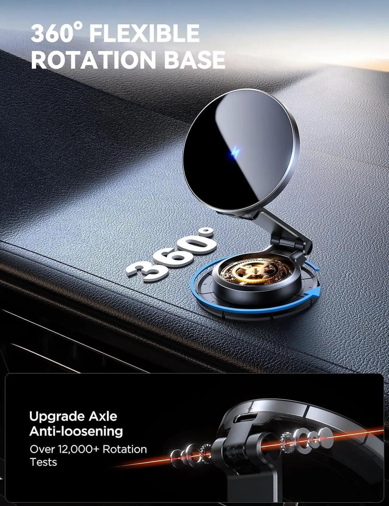 Alt view image 7 of 7 - for MagSafe Car Mount Charger [All-Metal] 15W Fast MagSafe Car Charger Hands Free Magnetic Phone Holder for Car Dashboard for iPhone 16 Pro Max Plus/iPhone 15 14 13 12 Pro Max Plus Black