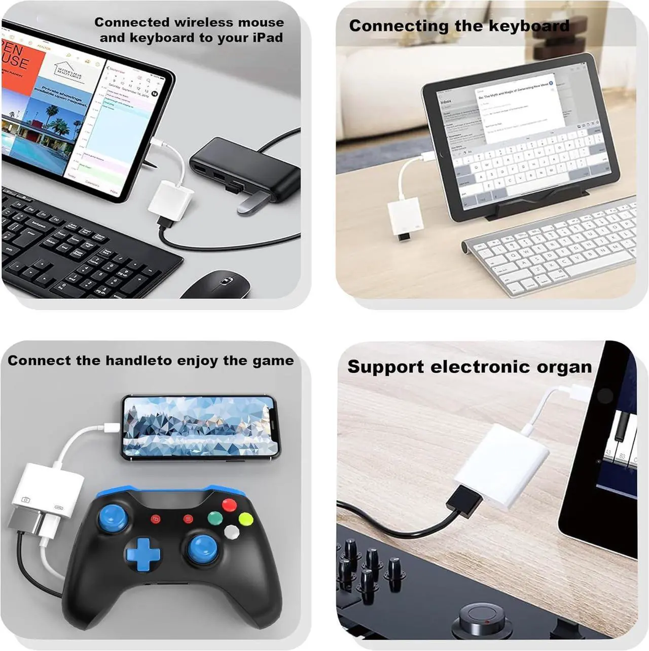 Alt view image 7 of 7 - [ MFi Certified] Lightning to USB Camera Adapter for iPhone High-Speed USB Female OTG Cable with Charging Port for iPad to Connect Card Reader Plug and Play