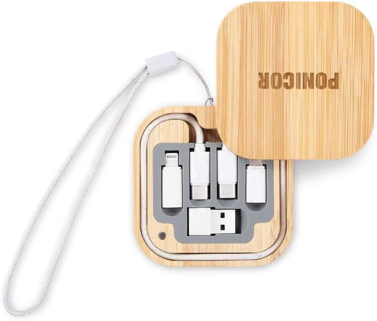 Alt view image 4 of 6 - Multi USB Charging Adapter Kit for Travel Fast Charging and Data Transfer with Type C to Type C/Micro/USB A Adapters Pocket Cable Kit for Travel Gadget (White Cable)