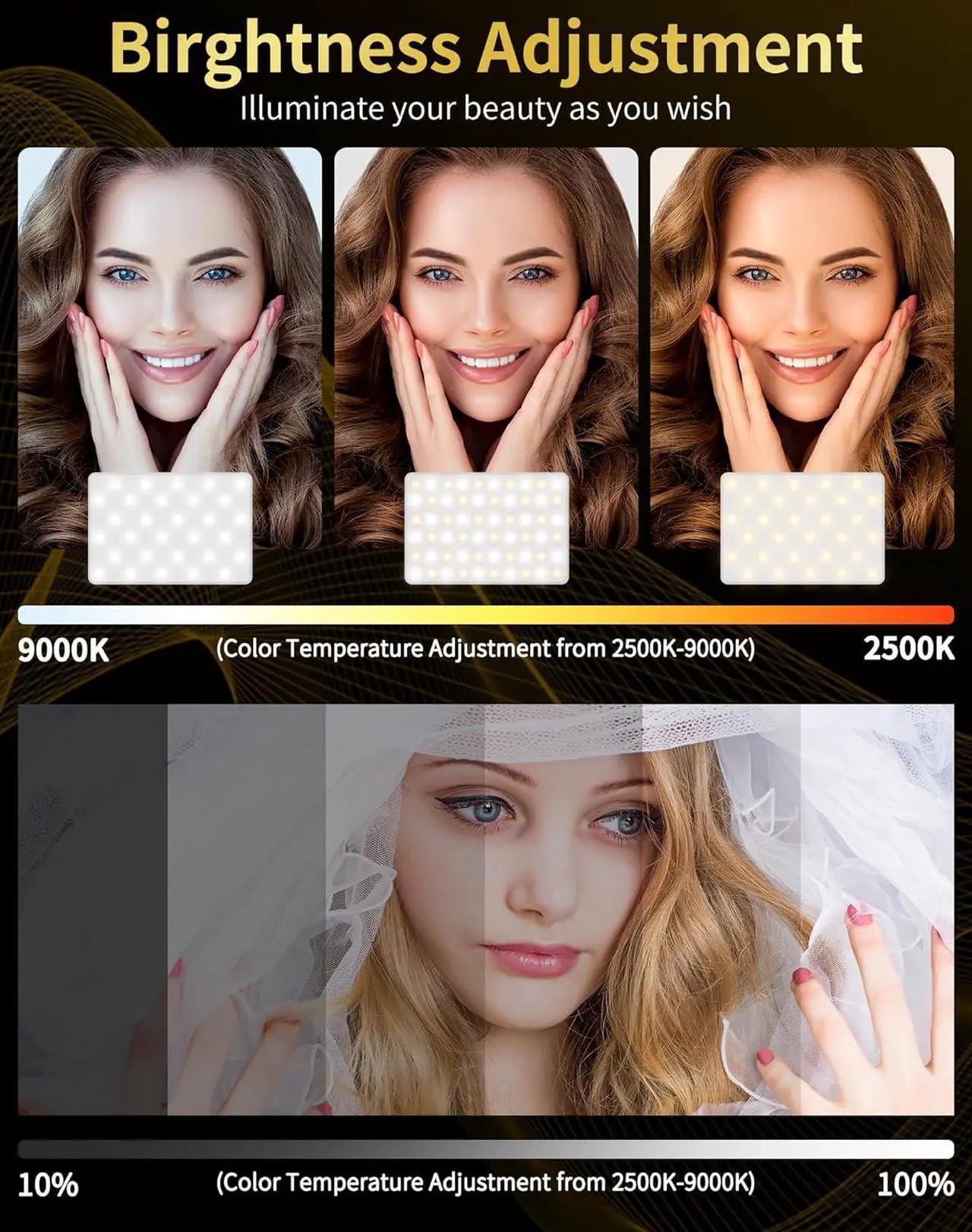 Alt view image 6 of 7 - 120LED Portable Selfie Light:Phone Light with Clip & Camera Tripod Adapter Rechargeable 3000mAh CRI 95+ 3 Light Modes for Video Conference Lighting Makeup Live Vlog is Appy to Creator