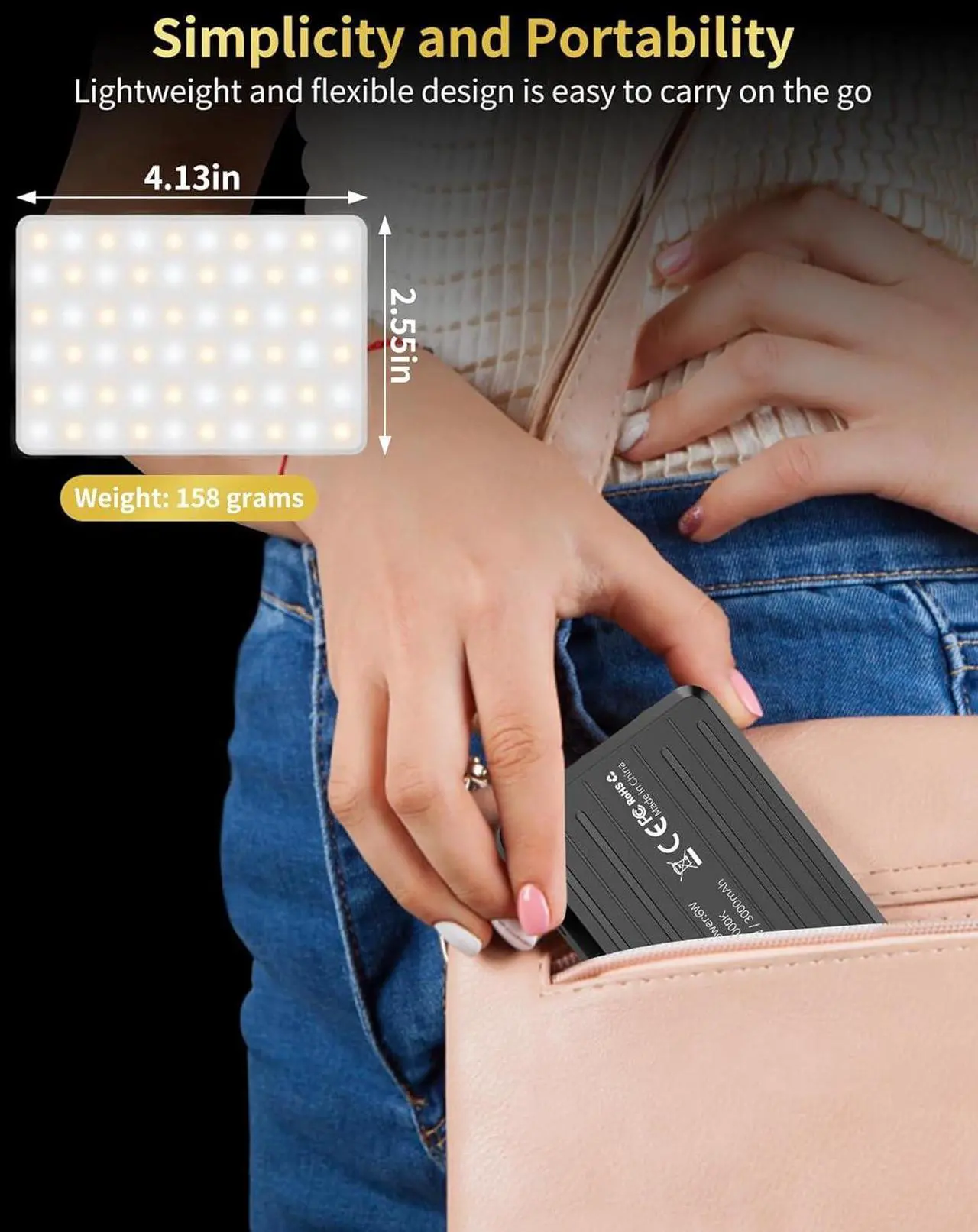 Alt view image 7 of 7 - 120LED Portable Selfie Light:Phone Light with Clip & Camera Tripod Adapter Rechargeable 3000mAh CRI 95+ 3 Light Modes for Video Conference Lighting Makeup Live Vlog is Appy to Creator