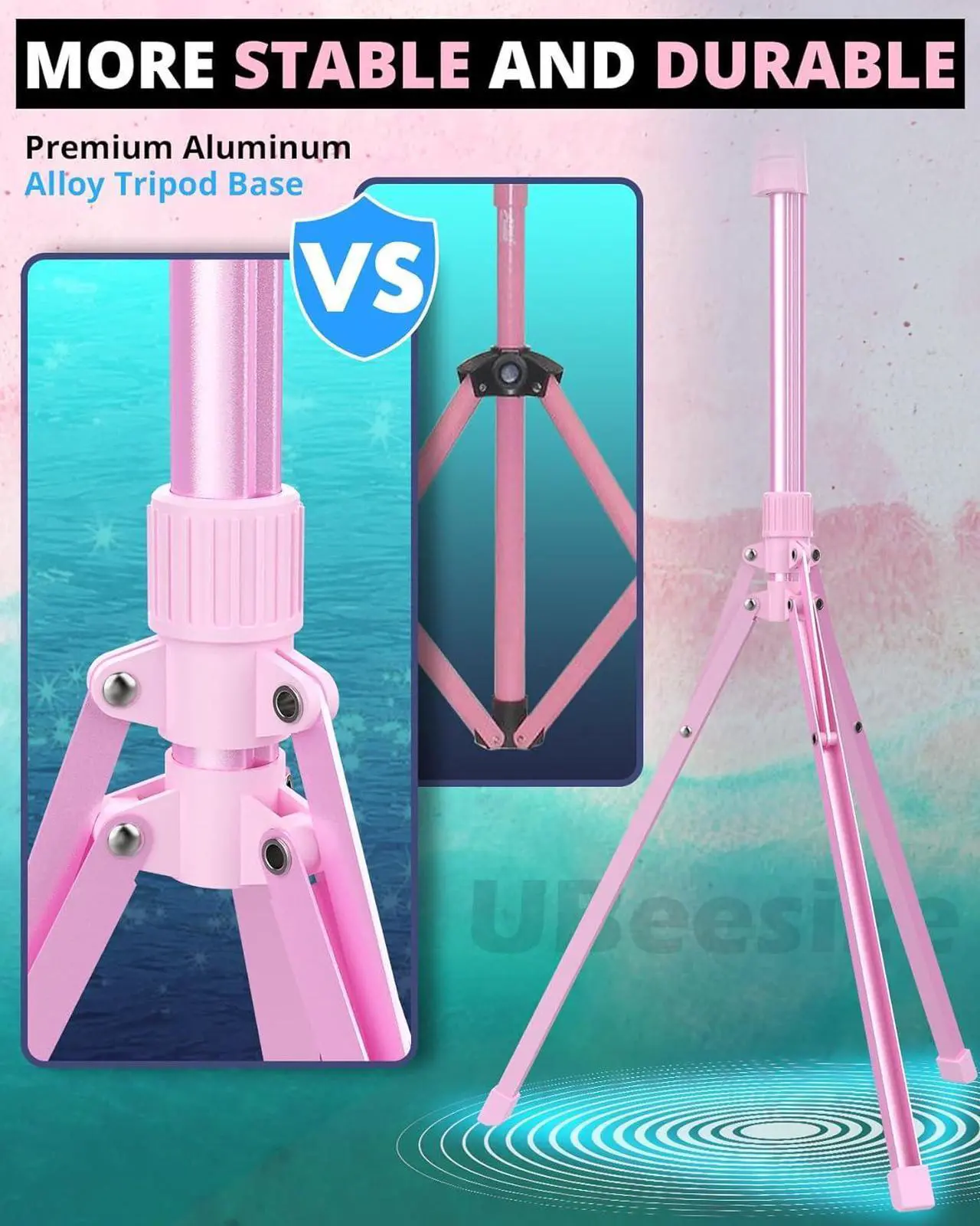 Alt view image 5 of 6 - Upgraded 12 Ring Light with 62 Tripod Stand and Magnetic Phone Holder LED Selfie RingLight for iPhone with Remote Circle Light for Tiktok/YouTube/Photography/Makeup/Live Stream Pink