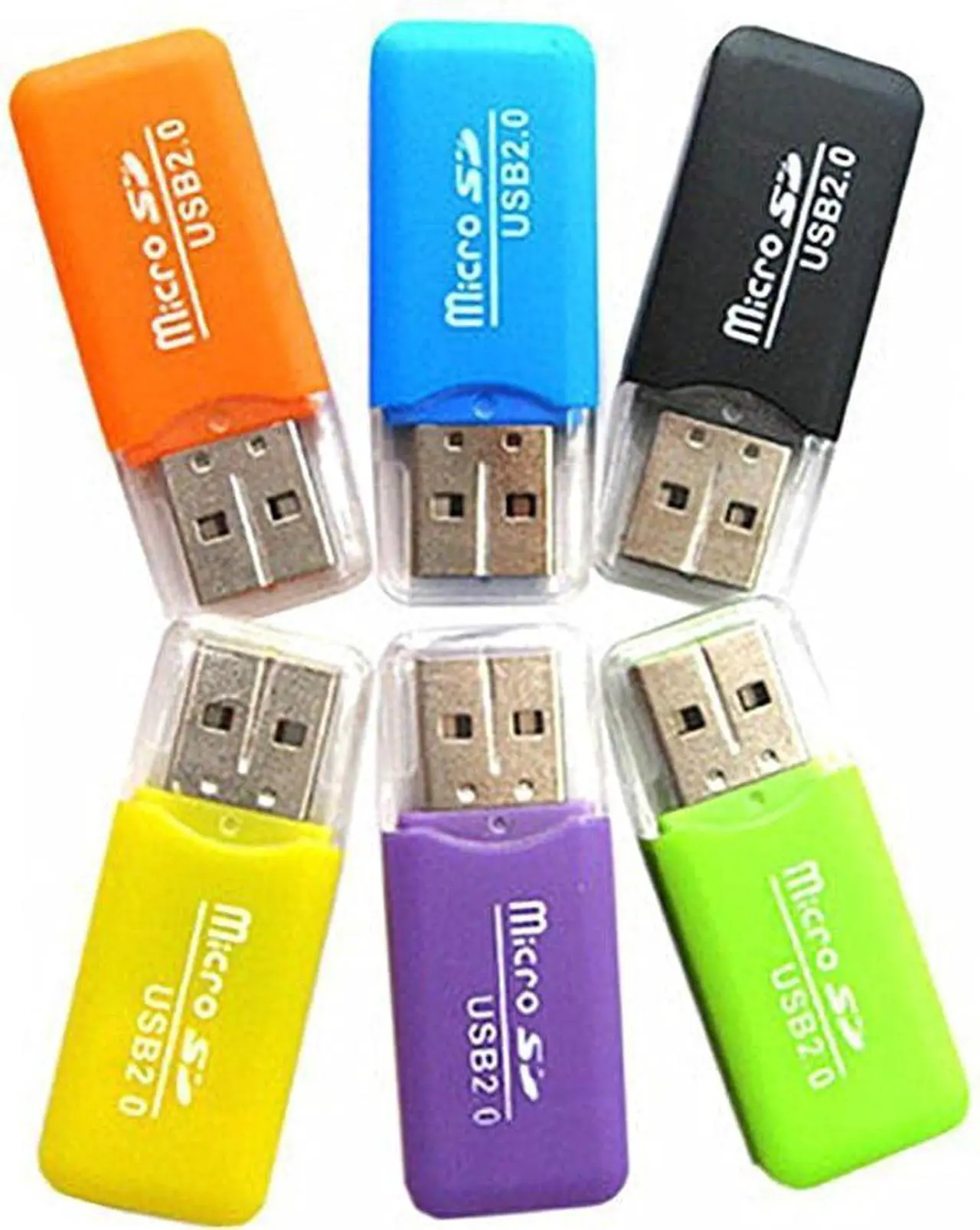 Main image of 6 Pack Micro SD Card Reader SDXC TF USB 2.0 T-Flash MicroSD TransFlash Memory Card Reader Adapter Writer Mini Ice Cool for Android Phone Camera PDA MP3 MP4 PC Mac Tablet TV Box