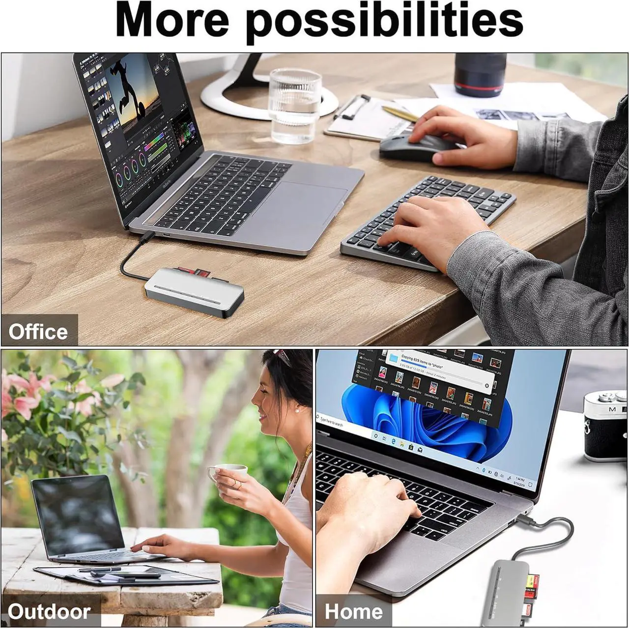Alt view image 7 of 7 - Memory Stick Pro Duo Card Reader 7 in1 Memory Stick Pro Duo Adapter USB C for SD/TF/CF/XD/MS Multi Card Reader for Camera Game Trail Camera Phone Tablet Laptop Android