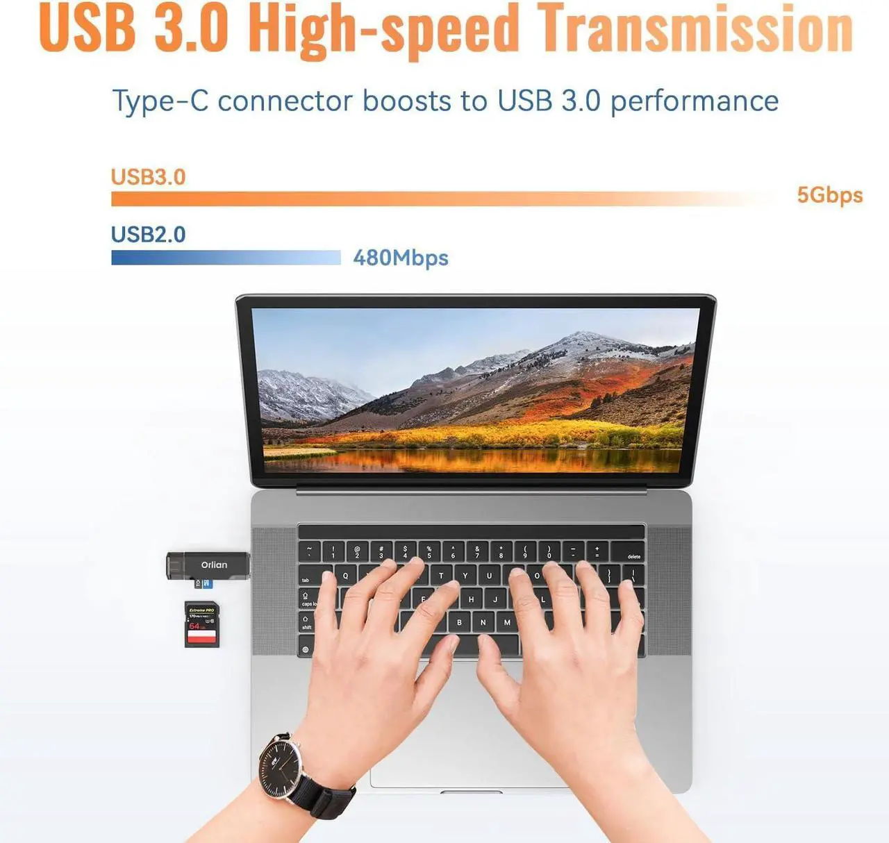 Alt view image 3 of 7 - SD Card Reader USB 3.0 Dual USB A & USB C to Micro SD/SD Memory Card Adapter for SD/SDHC/SDXC Compatible with Winodws MacBook Pro/Air iPhone 15 Pro/Max Android (SD Card Not Included)