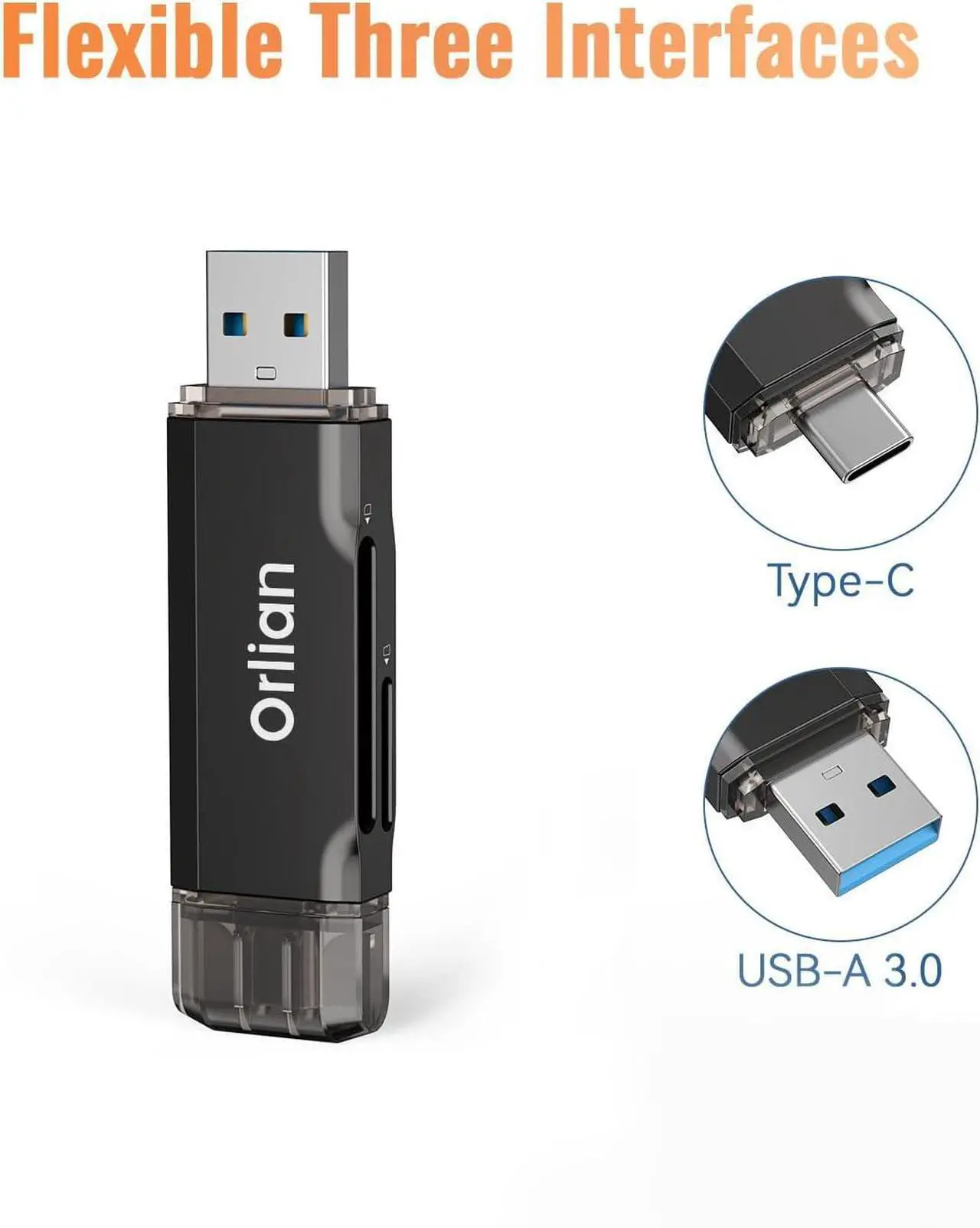 Alt view image 4 of 7 - SD Card Reader USB 3.0 Dual USB A & USB C to Micro SD/SD Memory Card Adapter for SD/SDHC/SDXC Compatible with Winodws MacBook Pro/Air iPhone 15 Pro/Max Android (SD Card Not Included)