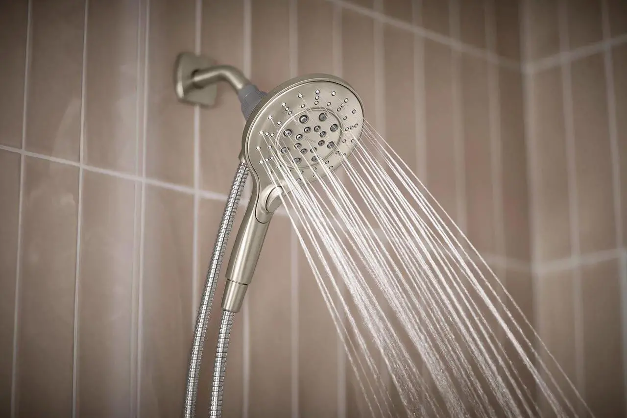 Alt view image 7 of 7 - Engage Spot Resist Brushed Nickel Six-Function 5.5-Inch Removable Handheld Showerhead with Magnetic Docking System 26112SRN