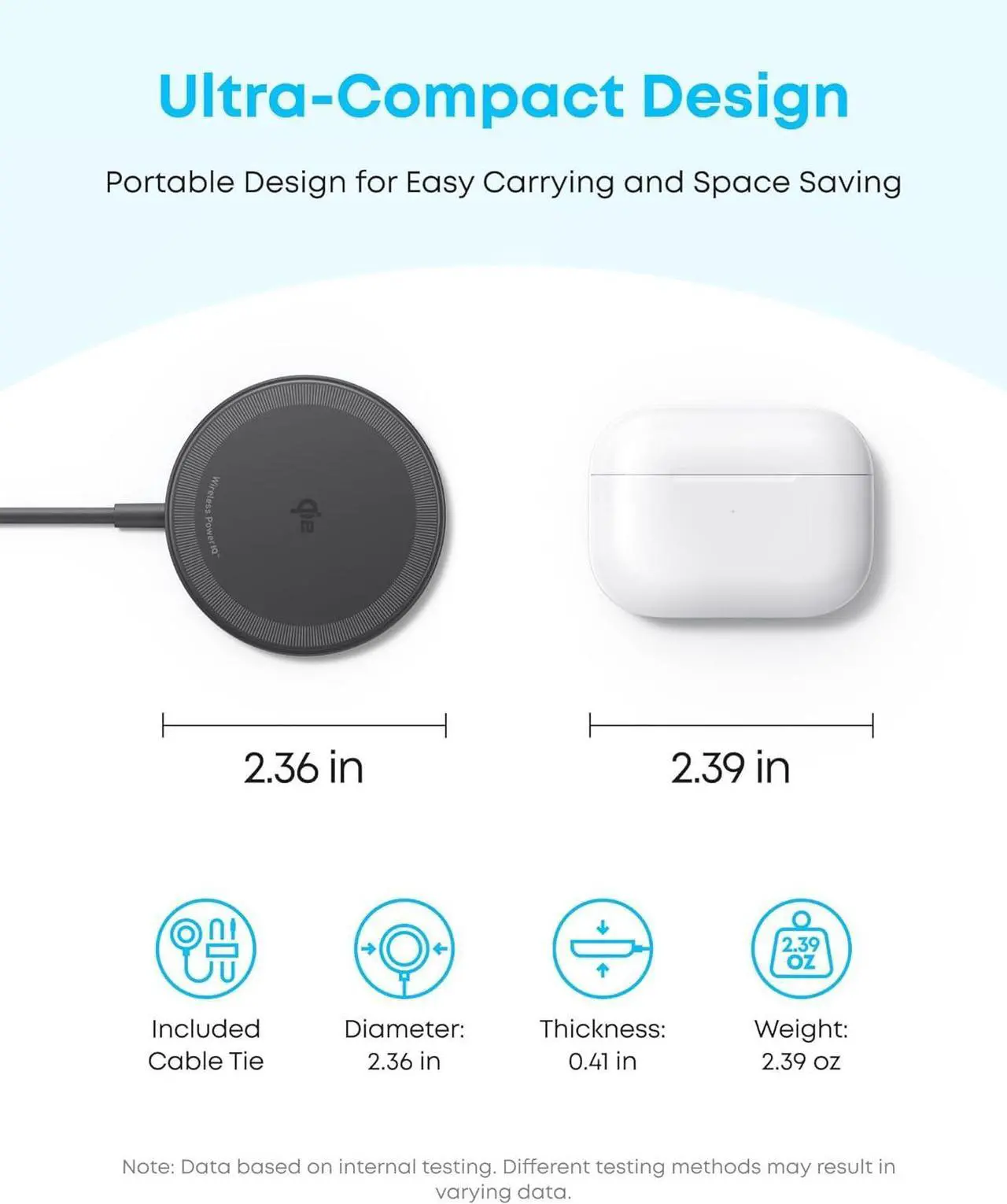 Alt view image 5 of 6 - Zolo Magnetic Wireless Charger Qi2 Certified 15W MagSafe-Compatible Wireless Charging Pad for iPhone 16/15/14/13 Series AirPods and More (Adapter Not Included) (Black 2 Pack)