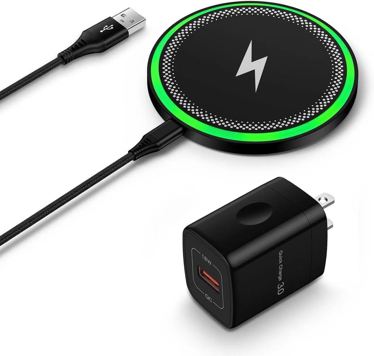 Main image of Wireless Charger Fast Charging Pad for Galaxy S25 Ultra/S24 Plus/S24 FE/S24Ultra/S23+/S22/S21/S20 15W Wireless Phone Charger Android Charging Station Mat for Google Pixel 9 Pro 8A with Adapter