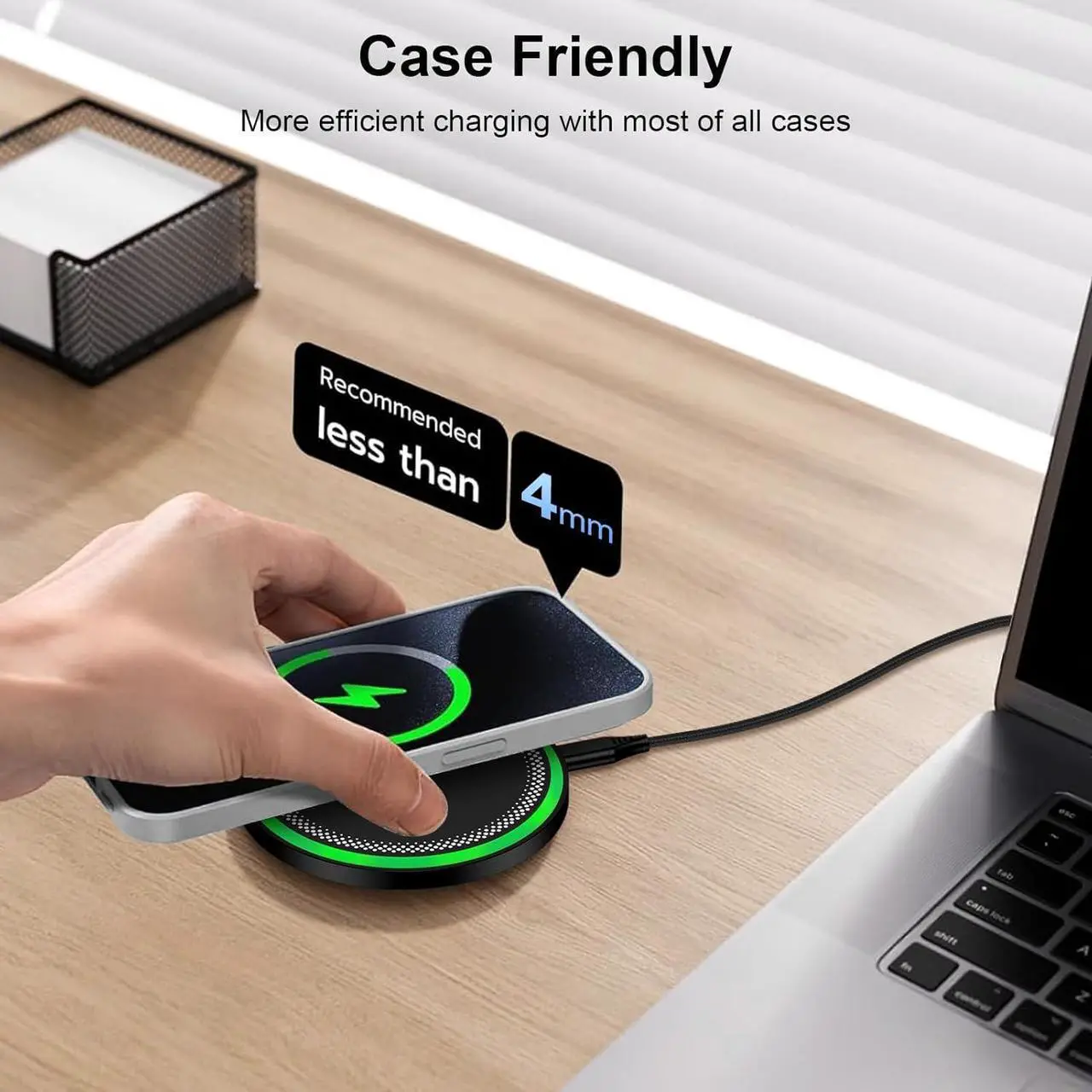 Alt view image 3 of 7 - Wireless Charger Fast Charging Pad for Galaxy S25 Ultra/S24 Plus/S24 FE/S24Ultra/S23+/S22/S21/S20 15W Wireless Phone Charger Android Charging Station Mat for Google Pixel 9 Pro 8A with Adapter