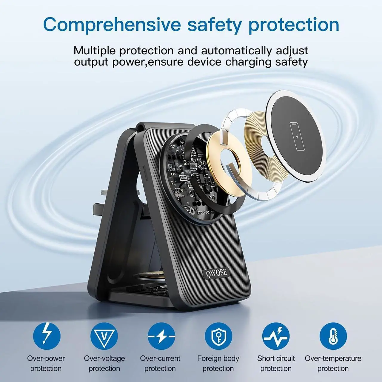 Alt view image 5 of 7 - 2025 Traveling Wireless Mag-Safe Fast Charging Station Magnetic 3 in 1 Charger with Light for iPhone 16 15 14 13 12 Pro Max Plus  Watch Series & Air pods 4 3 2 Pro-Gifts for Wife & Husband