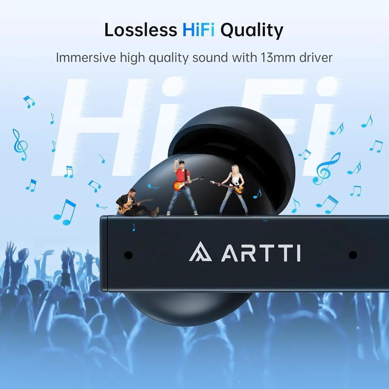 Alt view image 2 of 7 - Bluetooth Earbuds AR03 True Wireless Earphones with Active Noise Cancelling Bluetooth 5.3 in Ear Earbud Headphone with Charging Case for Tablet Laptop Android/iOS Phones