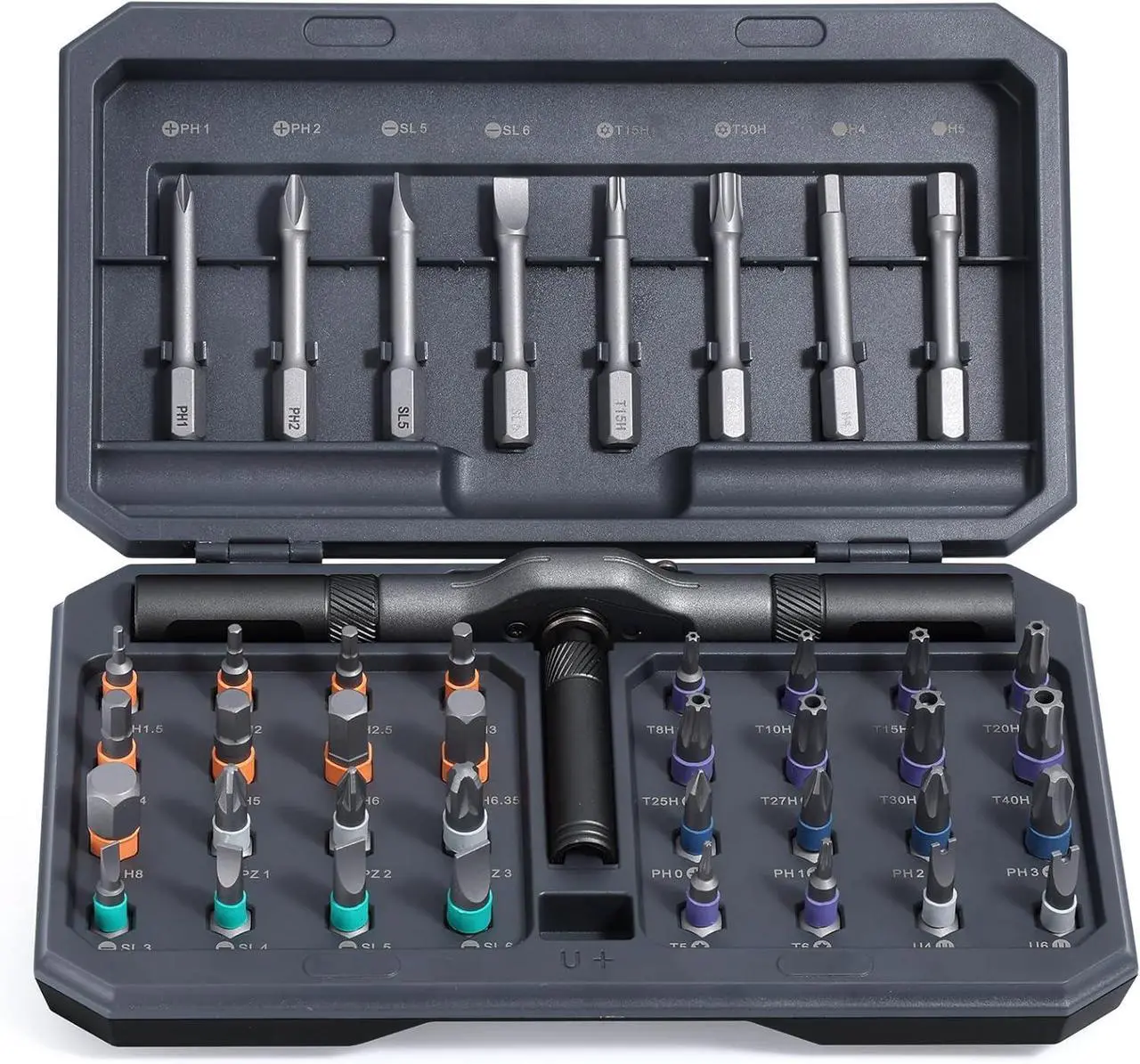 Main image of 42 in 1 Magnetic Screwdriver Set DIY Ratchet Screwdriver Set Multi Bit Magnetic Drive Set with Detachable Ratchet Handle Portable Compact Repair Tool Kit for Furniture Computer Bicycle Gray