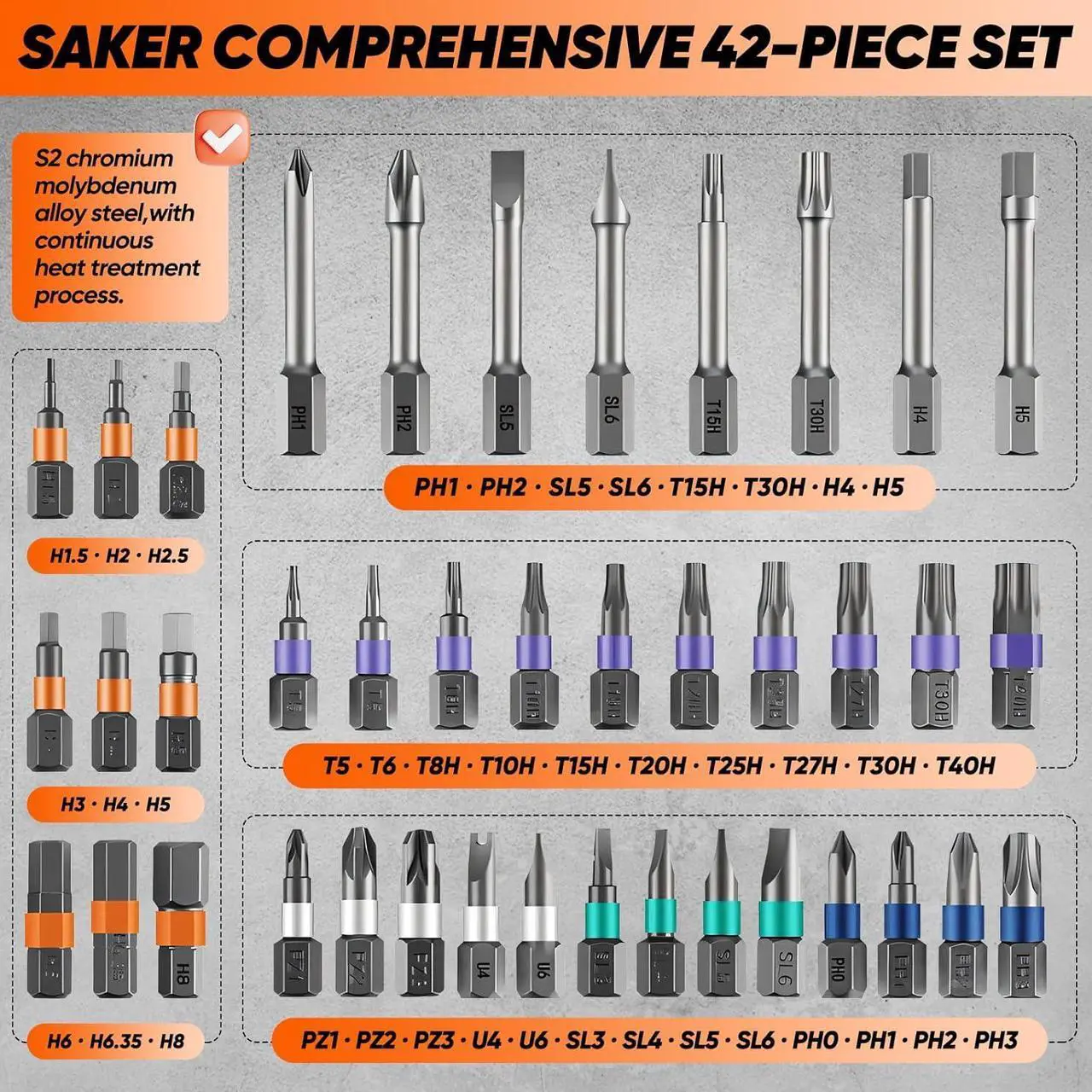 Alt view image 3 of 7 - 42 in 1 Magnetic Screwdriver Set Multi Bit Free Combination Ratchet Screwdriver Set Portable Repair Tool Kit for Gifts Furniture Computer Bicycle and DIY Grey
