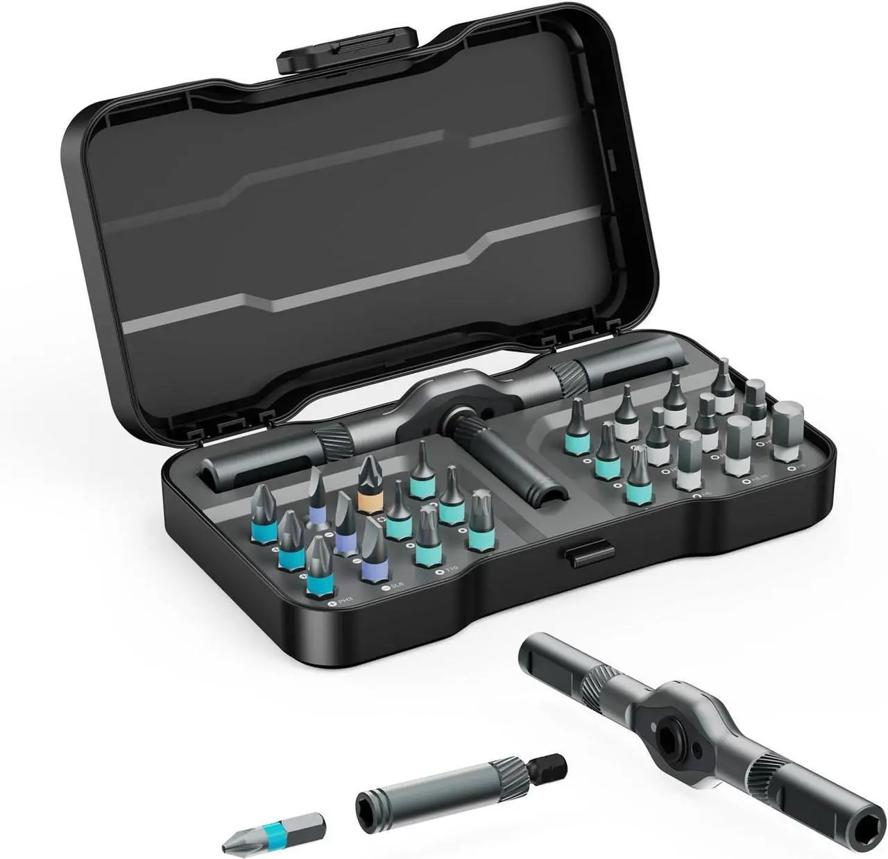 Main image of 24 in 1 Magnetic Screwdriver Set DIY Ratchet Screwdriver Set Multi Bit Magnetic Drive Set with Detachable Ratchet Handle Portable Precision Repair Tool Kit for Furniture Computer Bicycle
