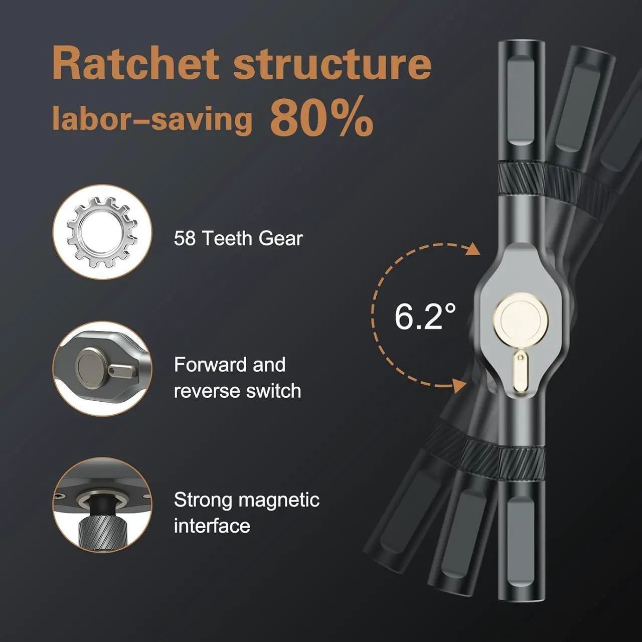 Alt view image 5 of 7 - 24 in 1 Magnetic Screwdriver Set DIY Ratchet Screwdriver Set Multi Bit Magnetic Drive Set with Detachable Ratchet Handle Portable Precision Repair Tool Kit for Furniture Computer Bicycle