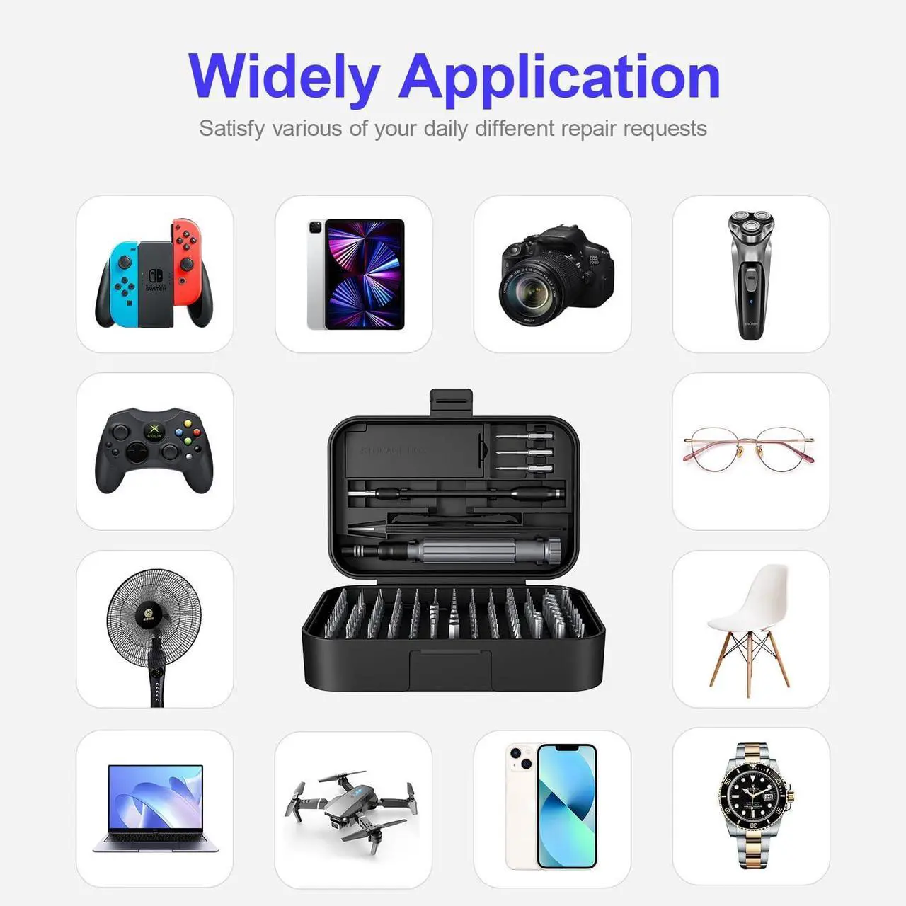 Alt view image 4 of 7 - Precision Screwdriver Set 150 in 1 Electronics Tool Kit with 120 Bits Magnetic Screwdriver Set & 30-bit Tool Set Handy Repair Tool for Computer Phone Watch Camera Laptop Black
