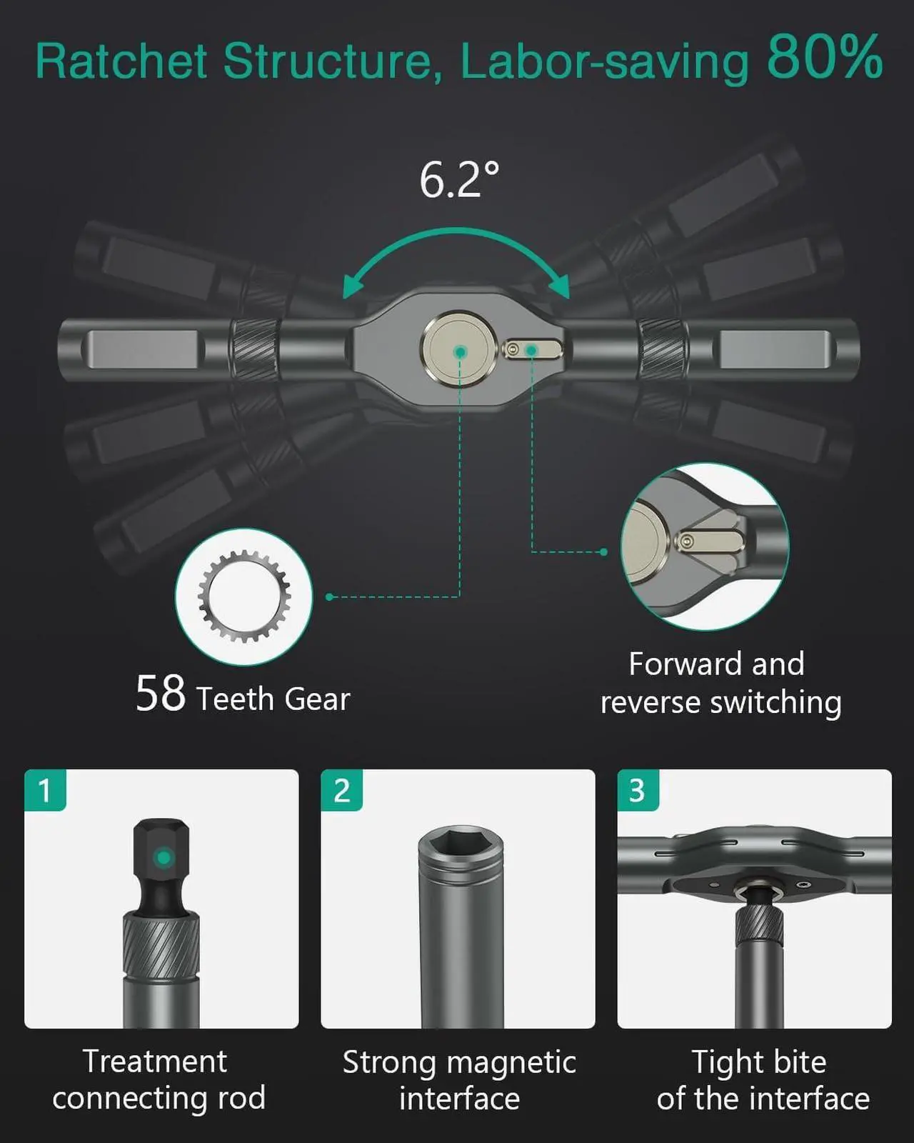 Alt view image 3 of 7 - 42 in 1 Magnetic Screwdriver Set Multi Bit Ratchet Screwdriver Set With T Handle Portable Storage Case DIY Repair Tool Kit for Electronic Repair Furniture Bicycle Computer Grey