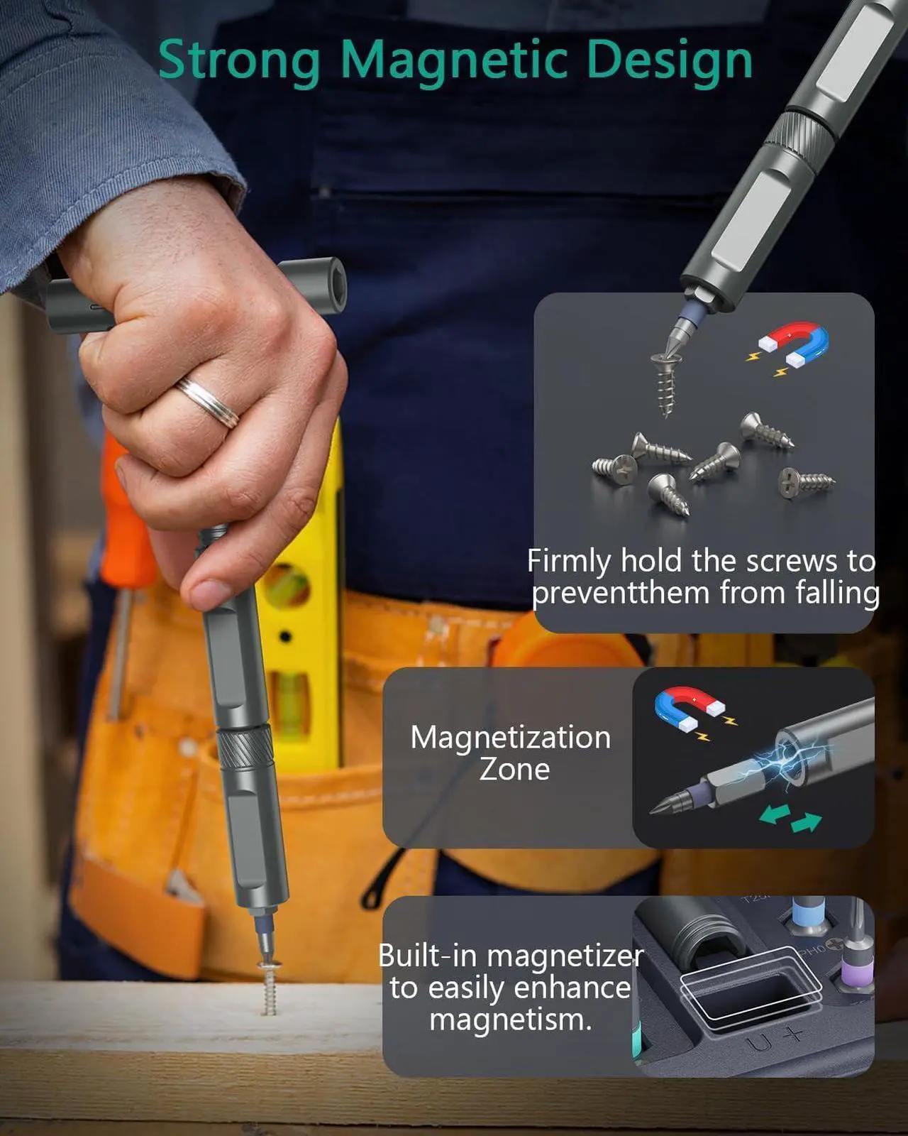 Alt view image 5 of 7 - 42 in 1 Magnetic Screwdriver Set Multi Bit Ratchet Screwdriver Set With T Handle Portable Storage Case DIY Repair Tool Kit for Electronic Repair Furniture Bicycle Computer Grey