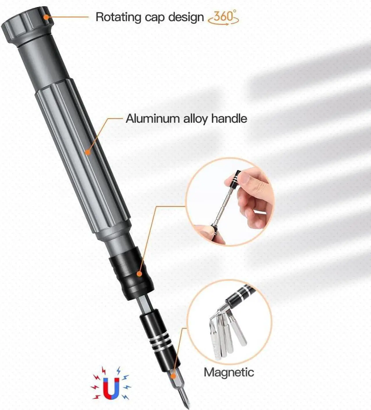 Alt view image 3 of 7 - Precision Screwdriver Set 150 in 1 Electronics Tool Kit with 120 Bits Magnetic Screwdriver Set & 30-bit Tool Set Handy Repair Tool for Computer Phone Watch Camera Laptop Black