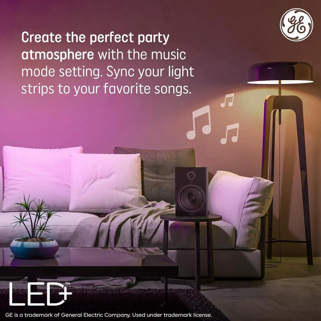 Alt view image 5 of 7 - LED+ Color Changing LED Light Strip with Remote 13W Music Syncing Strip Light 32ft