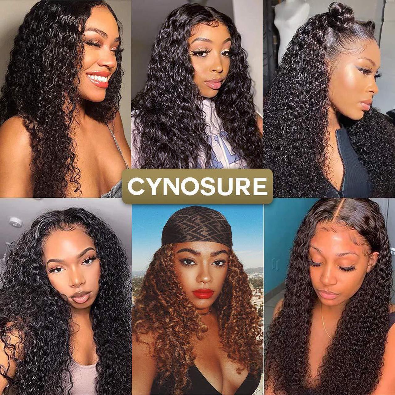 Alt view image 5 of 6 - CYNOSURE Lace Front Wigs Human Hair Pre Plucked Brazilian Kinky Curly Lace Frontal Wig with Baby Hair 9A Natural Hair Wigs for Black Women(16, Curly Wigs)