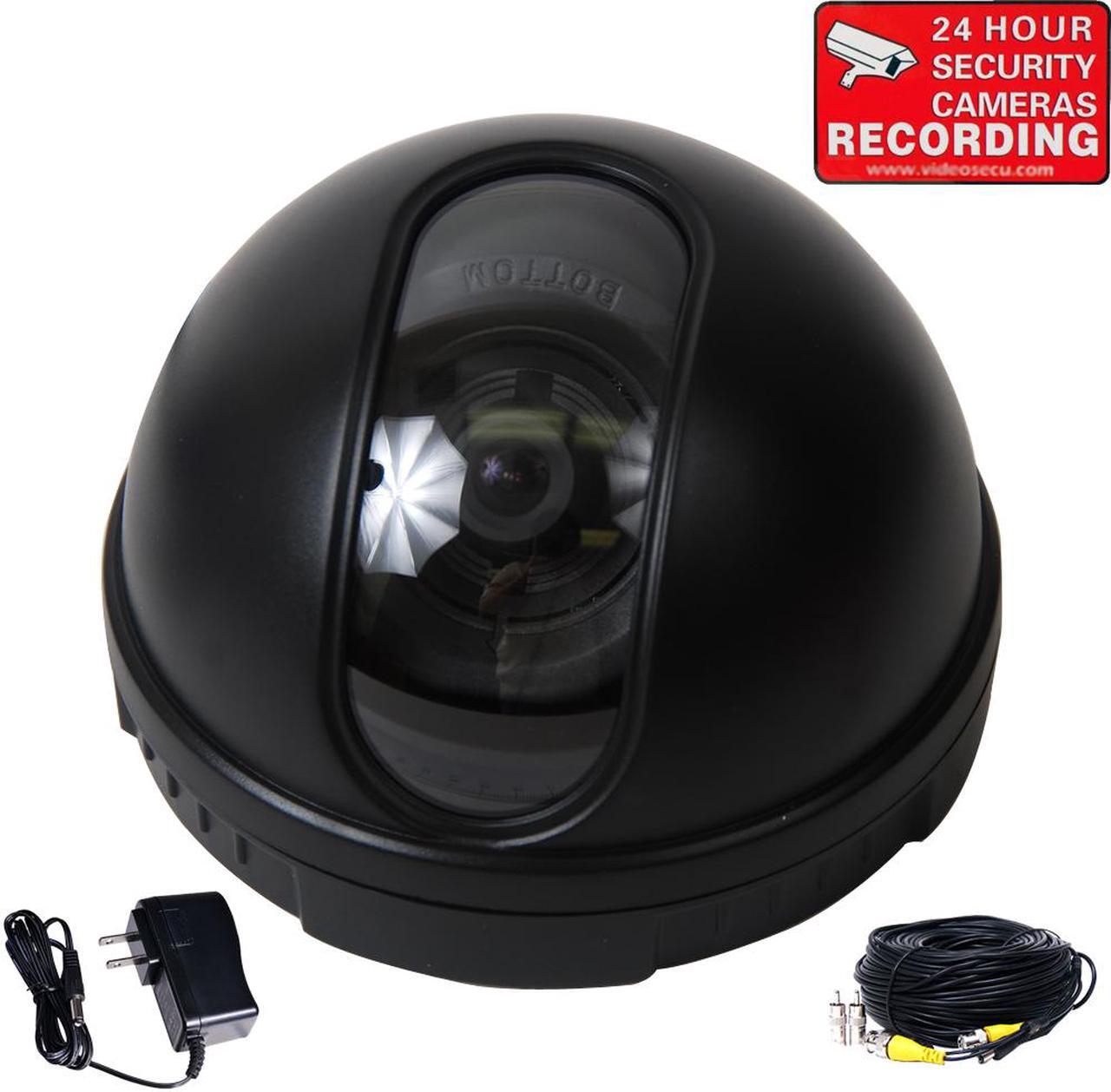 Main image of VideoSecu Dome Security Camera  Indoor Built-in Sony CCD 480TVL 3.6mm Wide Angle Lens with Power Supply and Extension Cable for CCTV Home Surveillance DVR System 1OM