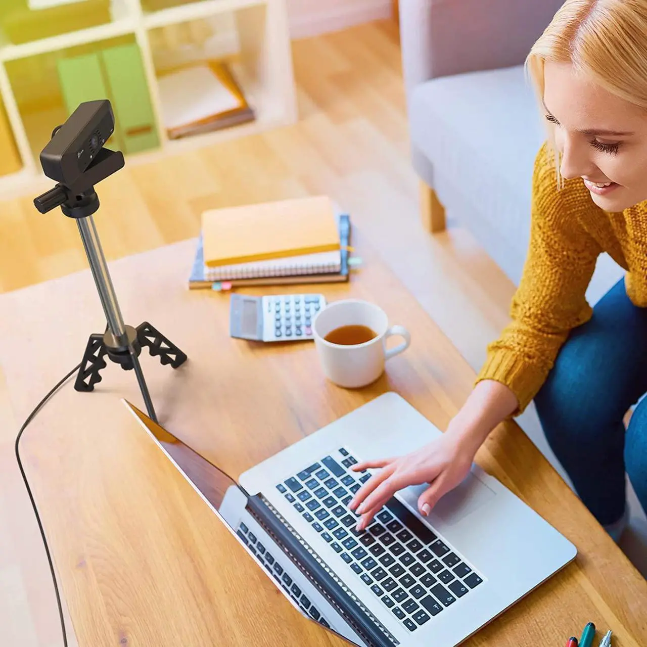 Alt view image 7 of 7 - j5create USB Streaming Webcam - 1080P HD with 360° Rotation, High Fidelity Microphone, Plug and Play for PC/Mac/Laptop/Desktop/Skype/YouTube/Zoom/Facetime, Suitable for Conferencing/Calling (JVCU100)