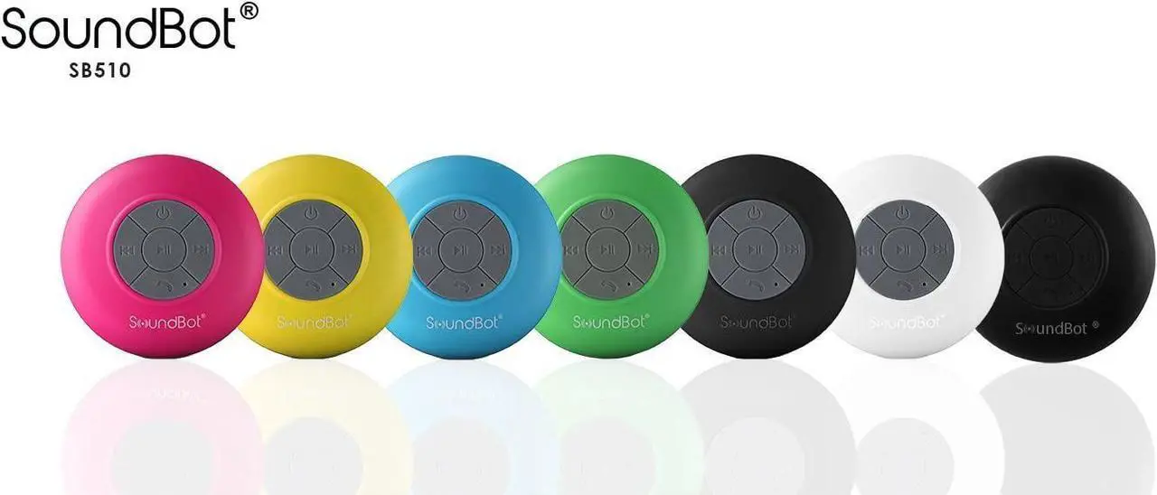 Alt view image 7 of 7 - Soundbot SB510 HD Water Resistant Bluetooth Shower Speaker, Handsfree Portable Speakerphone with Built-in Mic, 6hrs of Playtime, Control Buttons and Dedicated Suction Cup for Showers (White)