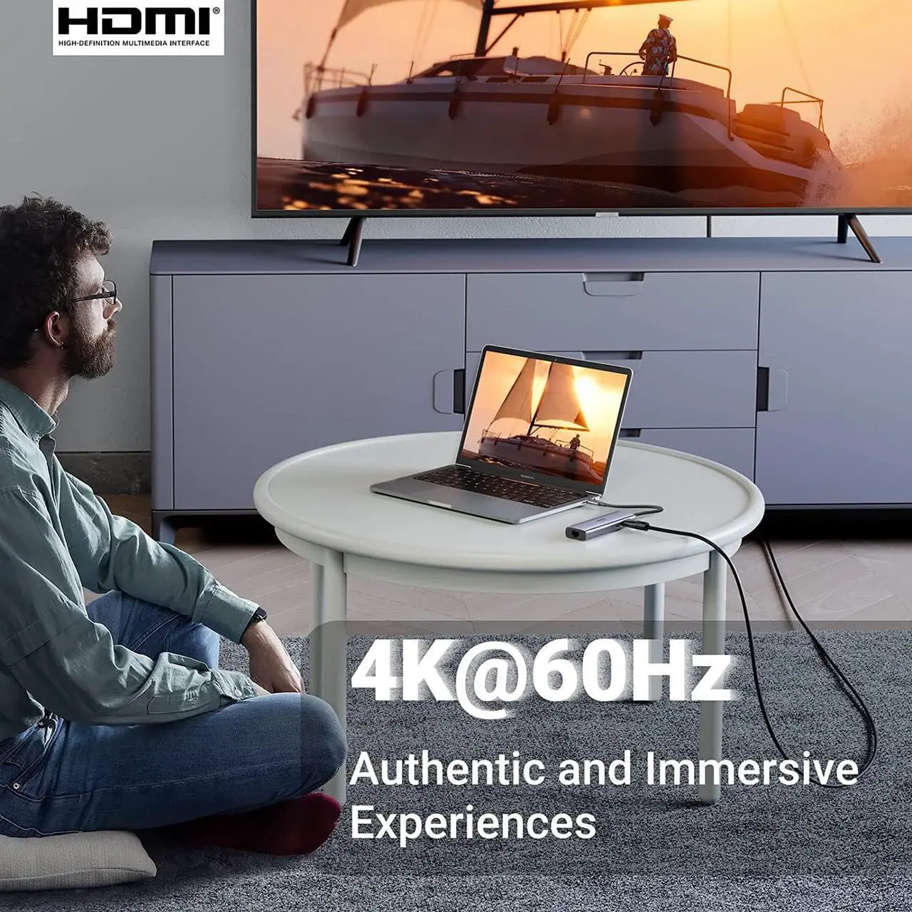 Alt view image 3 of 7 - UGREEN USB C Hub with Ethernet, 7-in-1 Multiport Adapter with 4K@60Hz HDMI, 100W PD Charging, SD/TF Card Reader, 2 USB 3.0 Ports, MacBook Docking Station Compatible with Mac M1, M2, iPad, Steam Deck
