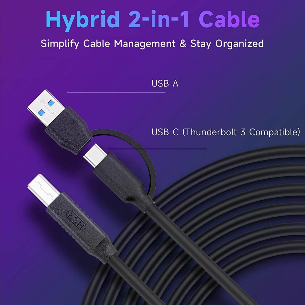 Alt view image 4 of 7 - Powered USB Hub,  RGB 7 Ports USB 3.0/USB C Hub with 14 Mode RGB LED Strip, Individual Touch Switches, 3.3ft Cable and 5V/4A Power Adapter, Aluminum Gaming USB Hub for PC and Laptop, RSH-518R
