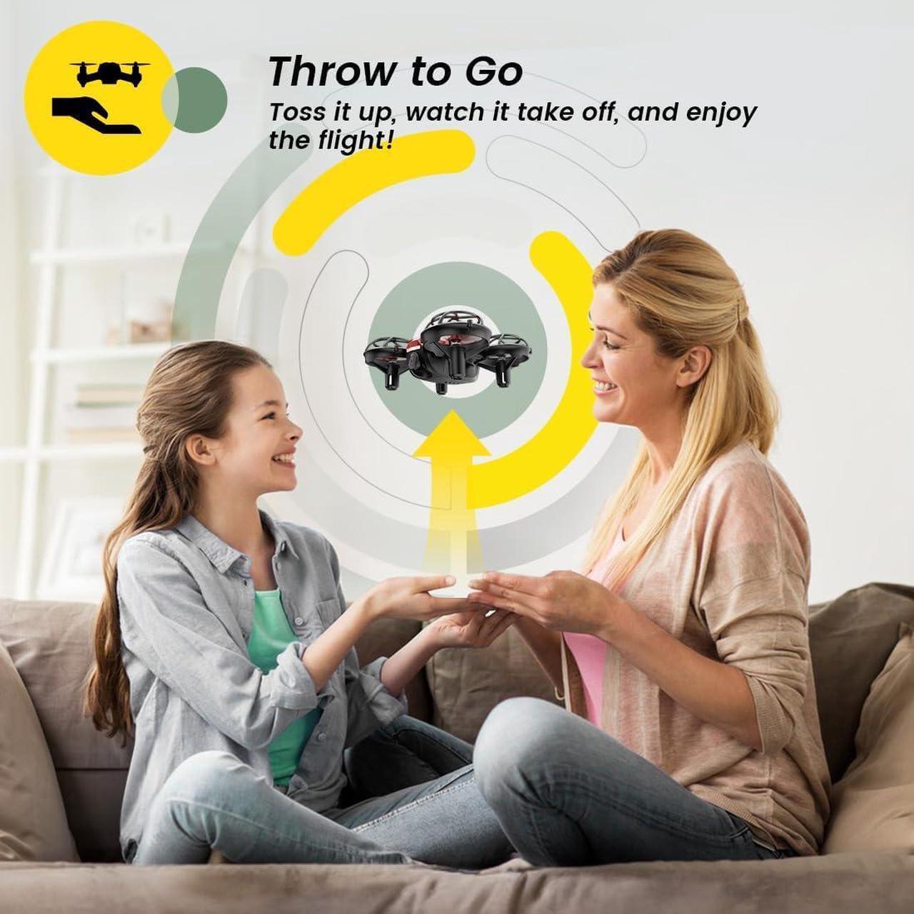 Alt view image 3 of 7 - Holy Stone HS420 Mini Drone with HD FPV Camera for Kids Adults Beginners, Pocket RC Quadcopter with 2 Batteries, Toss to Launch, Gesture Selfie, Altitude Hold, Circle Fly, High Speed Rotation