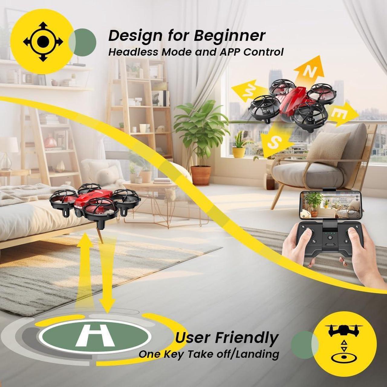 Alt view image 6 of 7 - Holy Stone HS420 Mini Drone with HD FPV Camera for Kids Adults Beginners, Pocket RC Quadcopter with 2 Batteries, Toss to Launch, Gesture Selfie, Altitude Hold, Circle Fly, High Speed Rotation