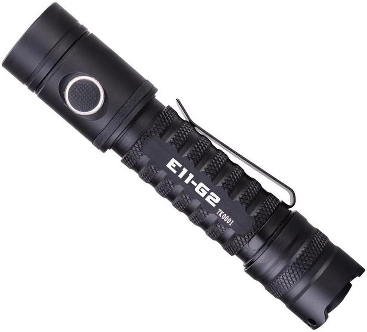 Powertac E11-G2--1300 Lumen Dual-Switch Type-C Rechargeable LED EDC/Tactical Flashlight Powered by 18650x1(included)