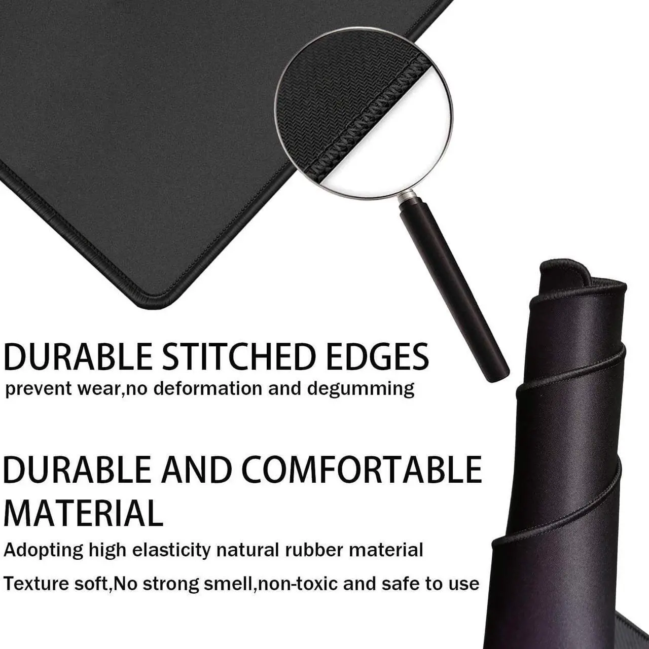 Alt view image 2 of 7 - Large Gaming Mouse Pad Waterproof Extra Large Big Mouse Pad with Stitched Edge XXL Non-Slip Black Computer Long Mousepad Desk Mat for Gamer Office & Home Black