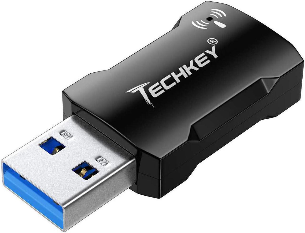 Main image of USB WiFi Adapter 1200Mbps for PC Techkey Mini Wireless Network Adapter USB 3.0 WiFi 802.11 ac with Dual Band 2.42GHz/300Mbps 5.8GHz/866Mbps for Desktop Laptop Windows XP/7/8/8.1/10/ Mac OS