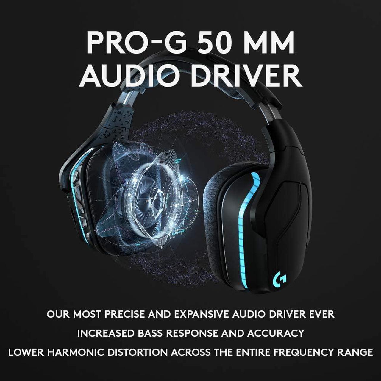 Alt view image 4 of 9 - Logitech G935 Wireless 7.1 Surround Sound RGB Lightsync Gaming Headset - Stereo - USB - Wired/Wireless - 20 Hz - 20 kHz (981-000742)