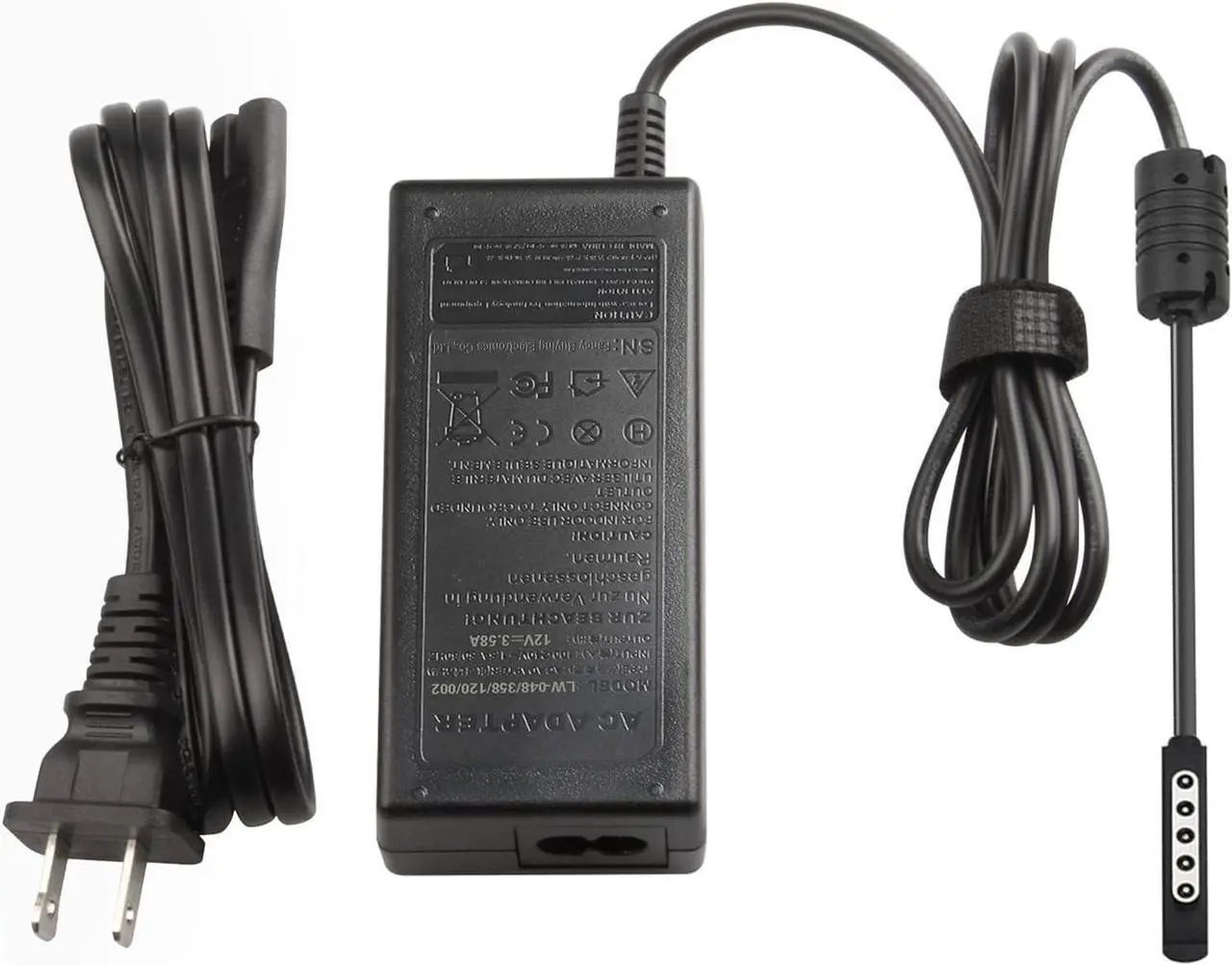 Alt view image 2 of 7 - Microsoft Surface Pro 1 Pro 2 Pro RT Power Adapter Charger for Microsoft Surface Pro 1 Pro 2 Surface RT and 10.1 Windows 8 Tablet PC 48W 12V 3.58A