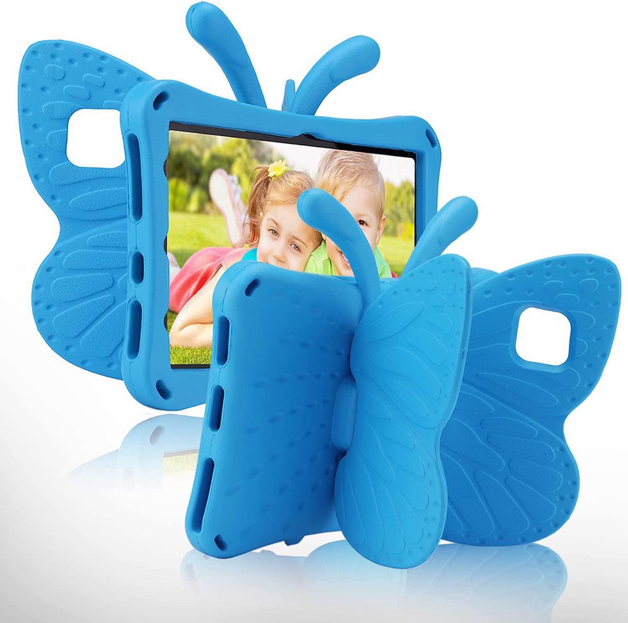 Samsung Tab A7 10.4 T500 Pretty Butterfly Case for Kids Girl Light Safe EVA Foam Full Cover Sturdy A7 T500 Kids case with Stand Pencil Holder Shockproof Rugged case for Samsung Tab A7 10.4(Blue)