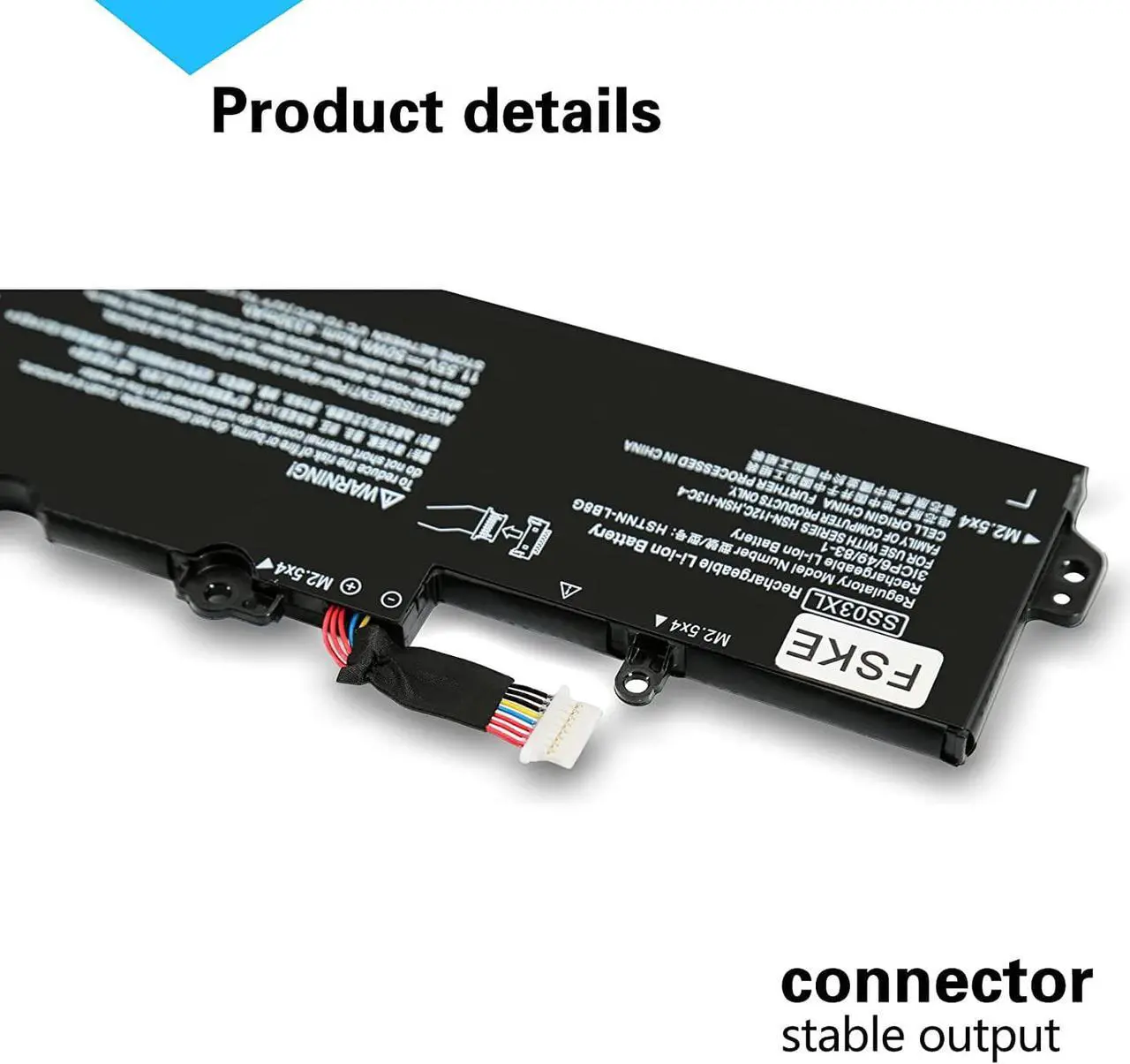 Alt view image 3 of 7 - FSKE SS03XL Battery for HP EliteBook 840 G5 G6, 730 735 740 745 830 846 G5, 735 745 830 G6, ZBook 14U G5 G6 Laptop HSTNN-LB8G HSN-I13C-4 932823-421 933321-852 932823-1C1 11.55V 50Wh 3Cell