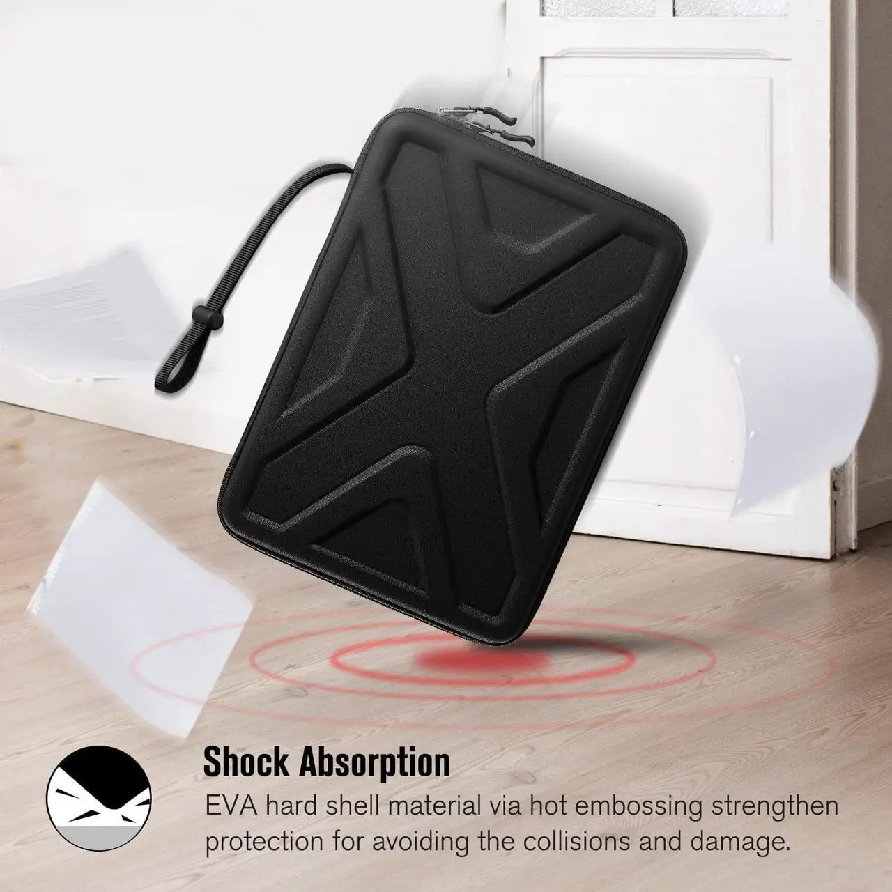 Alt view image 5 of 7 - SITHON Hard Shell Laptop Sleeve Case for 15 MacBook Air M2 2023, 16 MacBook Pro (M3/M2/M1 Pro/Max) A2991 2023-2019, 15 Surface Laptop, Shockproof Computer Bag, Black