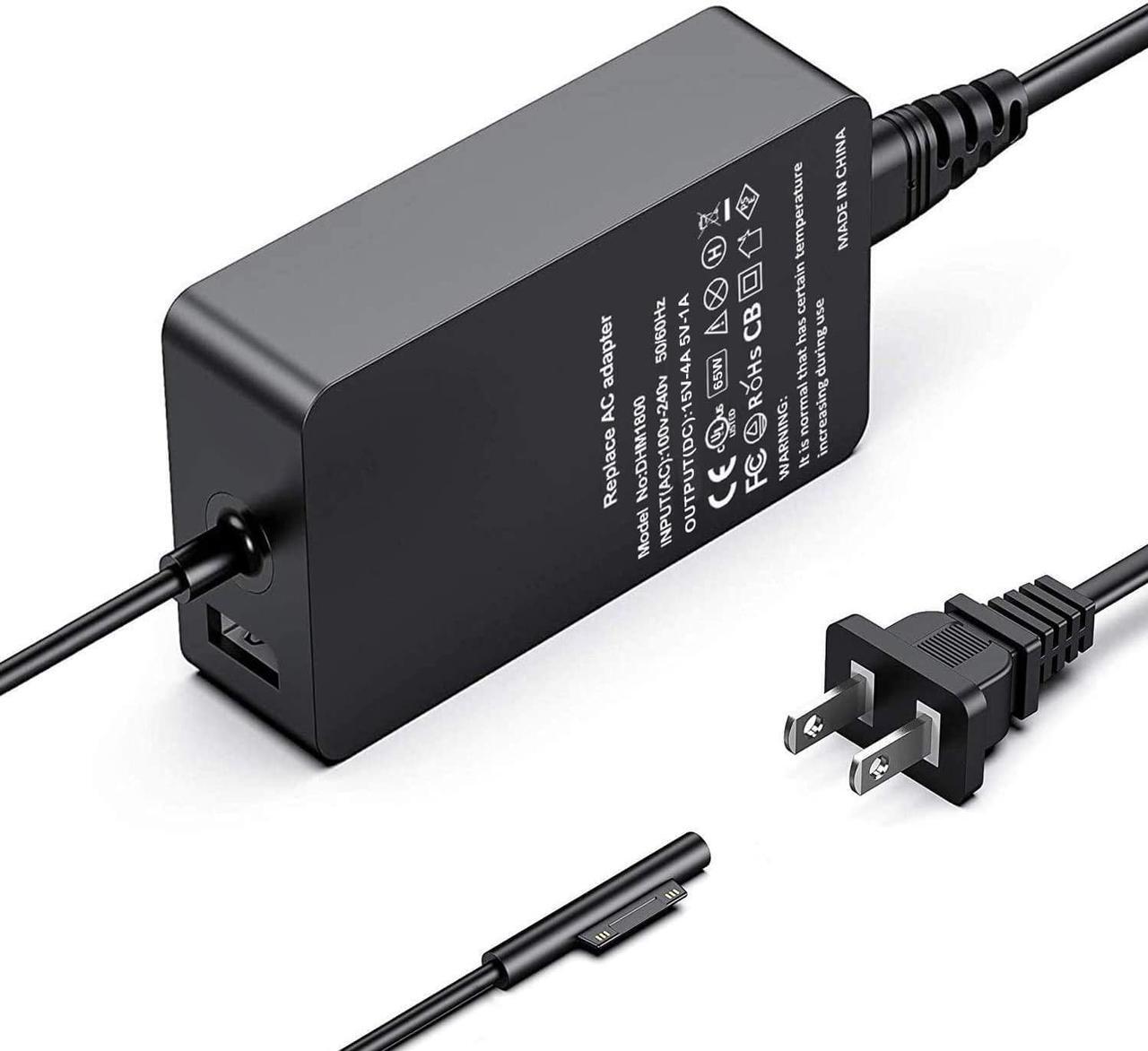 Alt view image 2 of 6 - Surface Pro Charger, Surface Laptop Charger 65W 15V 4A Power Supply for Surface Pro 3/4/5/6/7/X Surface Laptop 1/2/3 Surface Go 1/2 & Surface Book 1/2 with USB Port