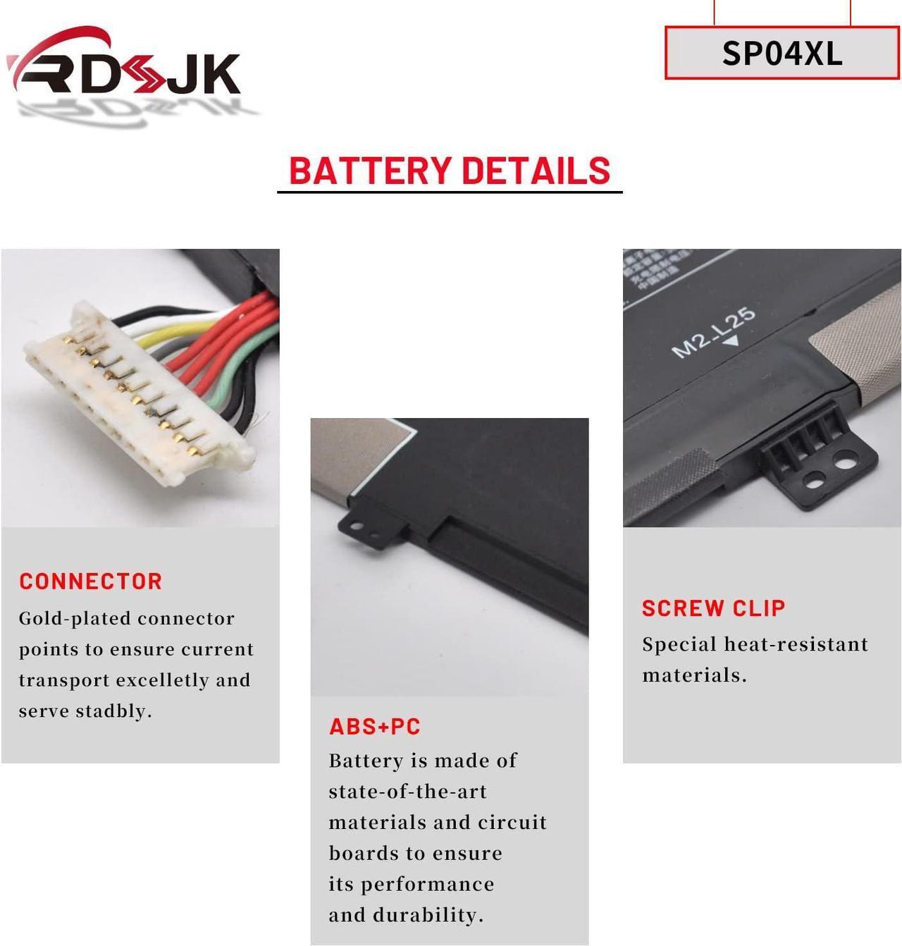 Alt view image 5 of 7 - SP04XL SP04 Laptop Battery for HP Spectre X360 13-AP 13-AP0008CA 13-AP0010CA 13-AP0013DX 13-AP0023DX 13-AP0000TU HSTNN-IB8R HSTNN-OB1B HSTNN-DB7X L28538-AC1 L28764-005 L28538-1C1 15.4V 61.4Wh