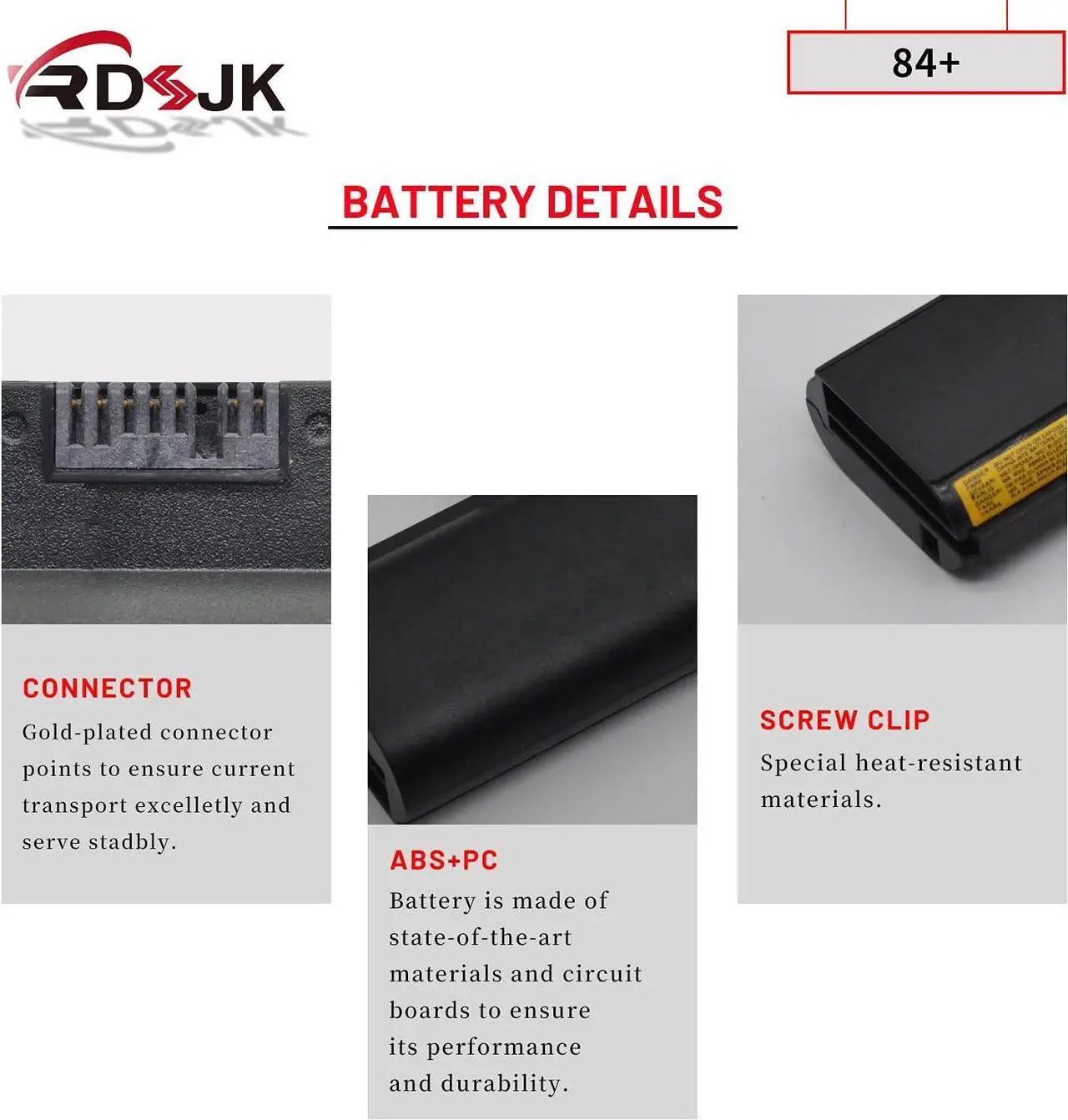Alt view image 5 of 7 - 42T4947 42T4948 84+ 63Wh Laptop Battery for Lenovo ThinkPad Edge E120 E125 E130 E135 E145 E320 E325 E330 E335 L330 X121e X130e X131e X140e 42T4951 42T4961 45N1174 42T4958 42T4957 0A36290 0A36292 35+